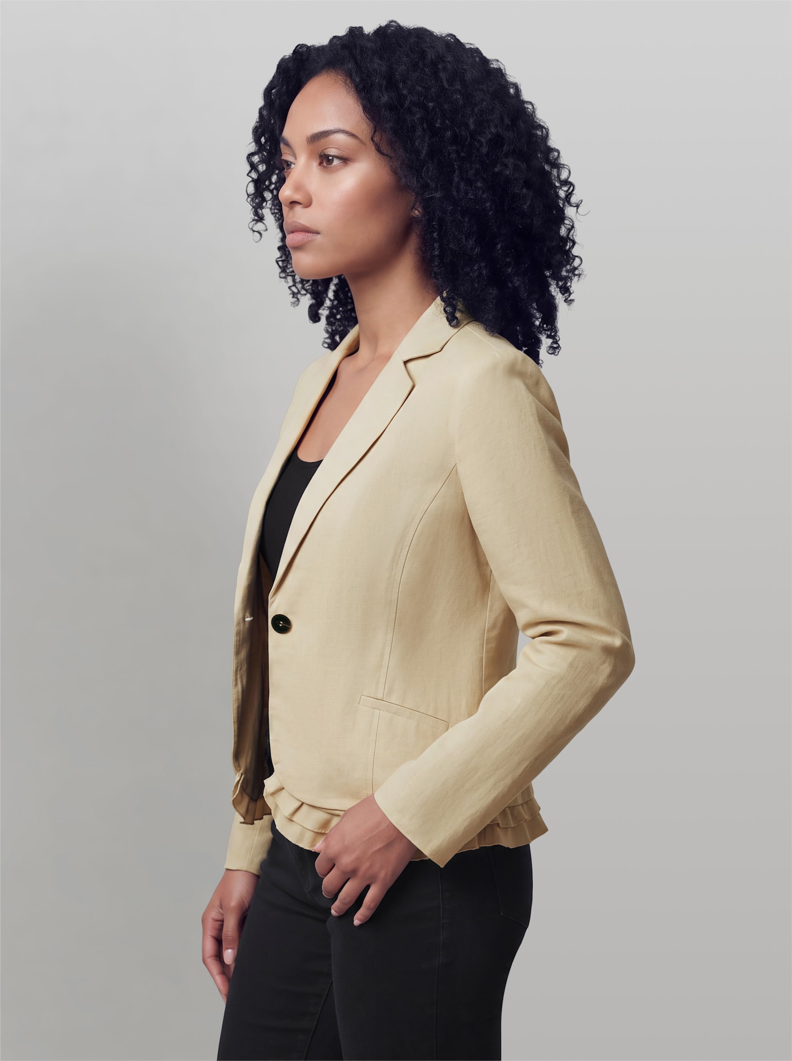 heine Blazer mit doppellagigem Saum - sand
