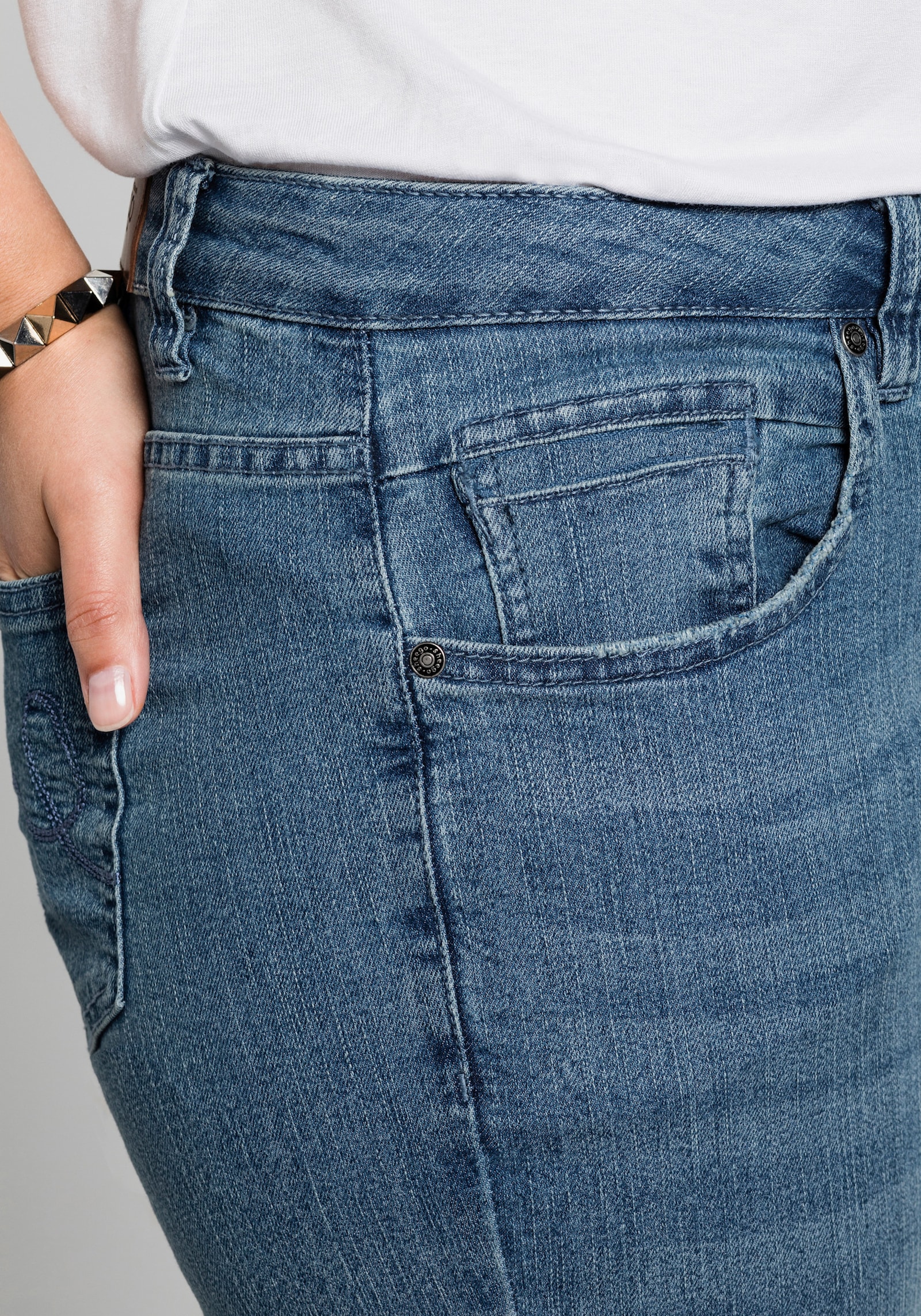 sheego Oprolbare capri-jeans - light blue-denim