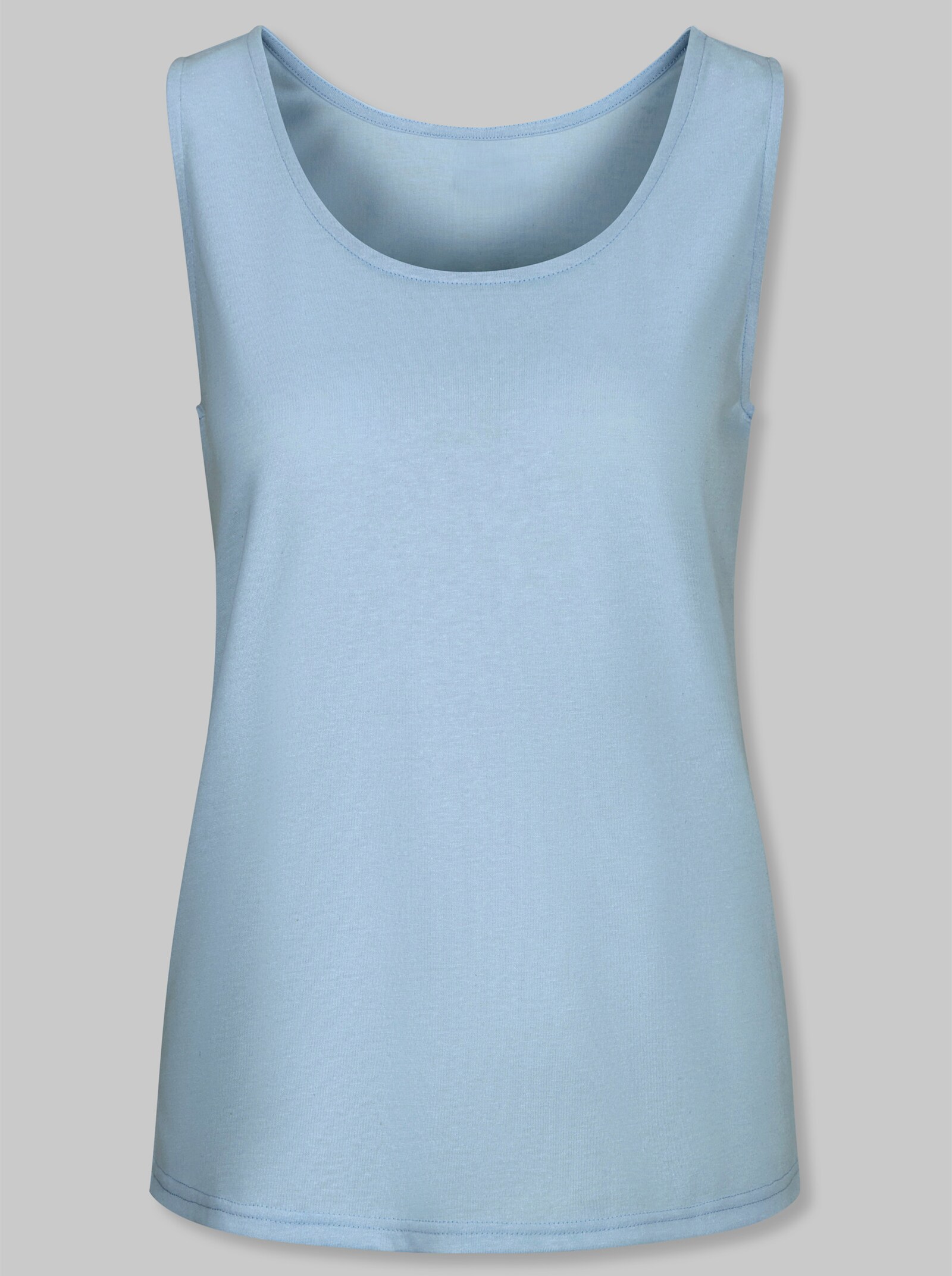 heine Shirttop mit Leinen - hellblau
