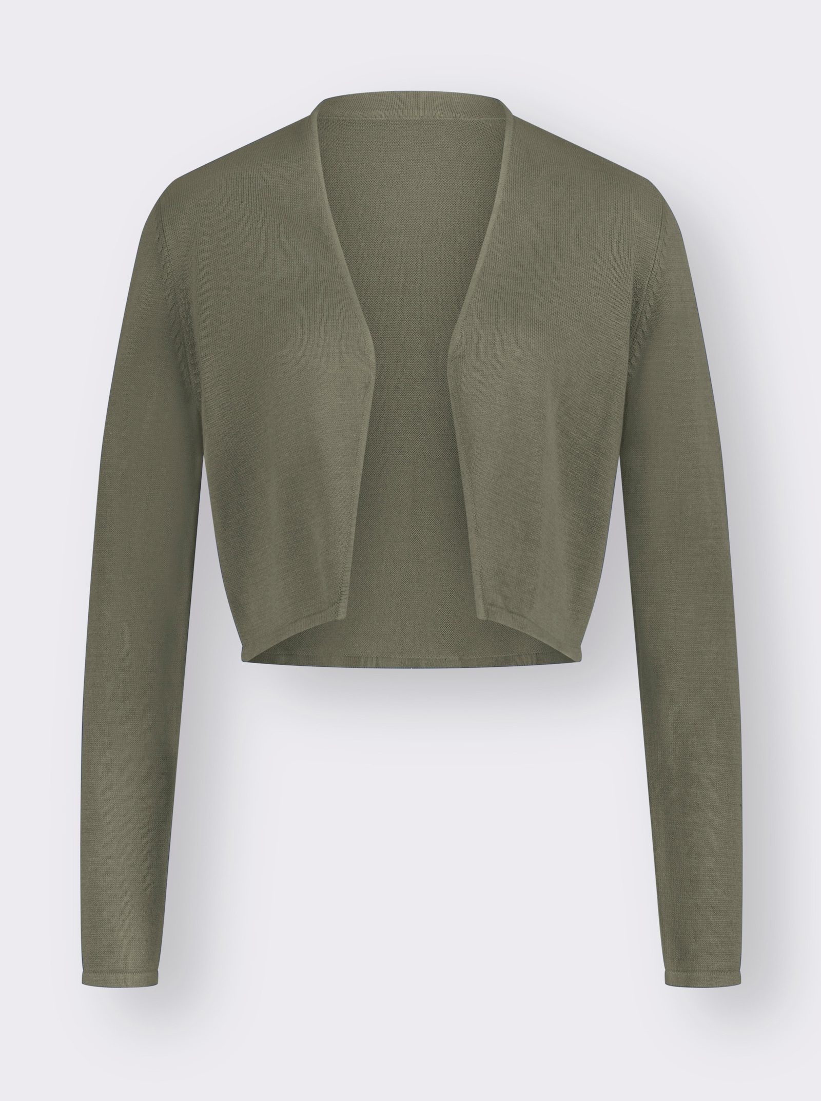 Bolero Feinstrick-Qualität, verschlusslos - khaki