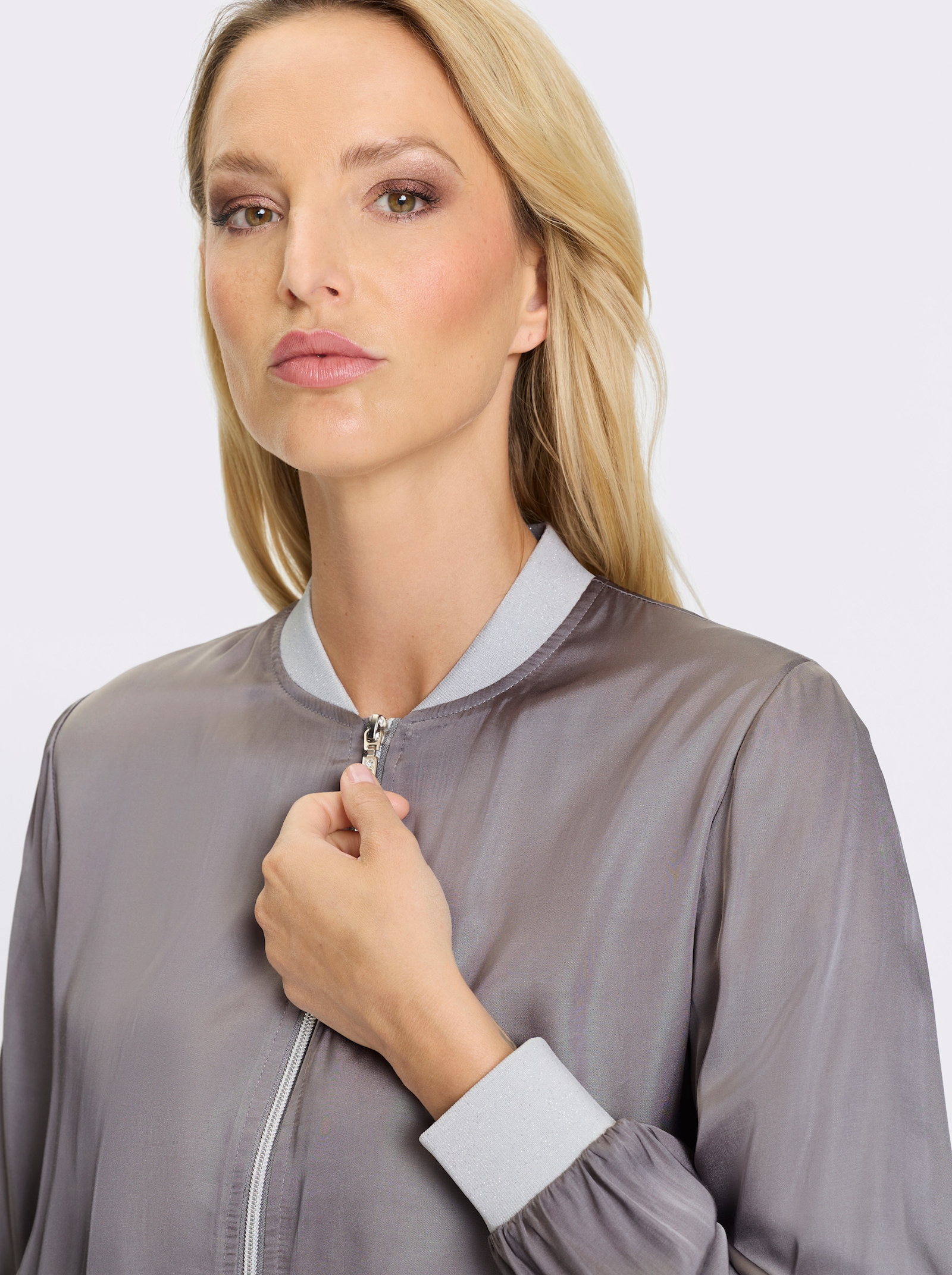 heine Blouson mit 2-Wege-Reißverschluss - grau-hellgrau