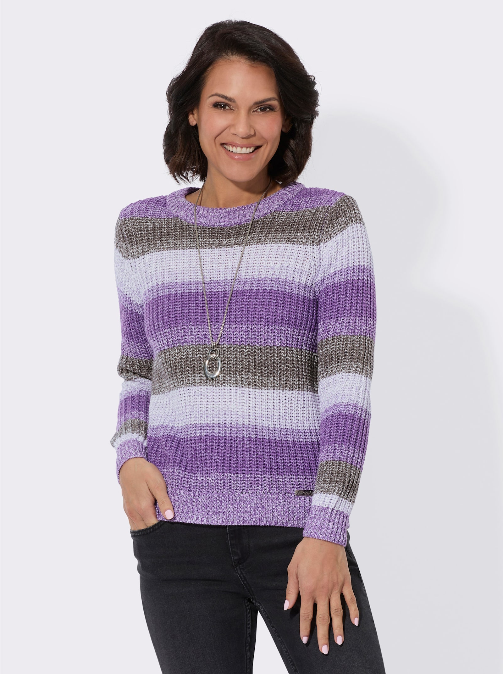 Langarm-Pullover im Farbverlauf - lila-lavendel