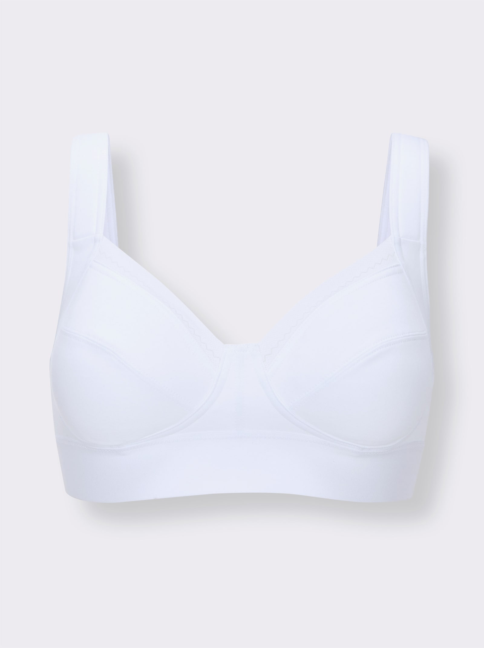 wäschepur Soutien-gorge confort sans armatures avec large bande sous la poitrine - blanc