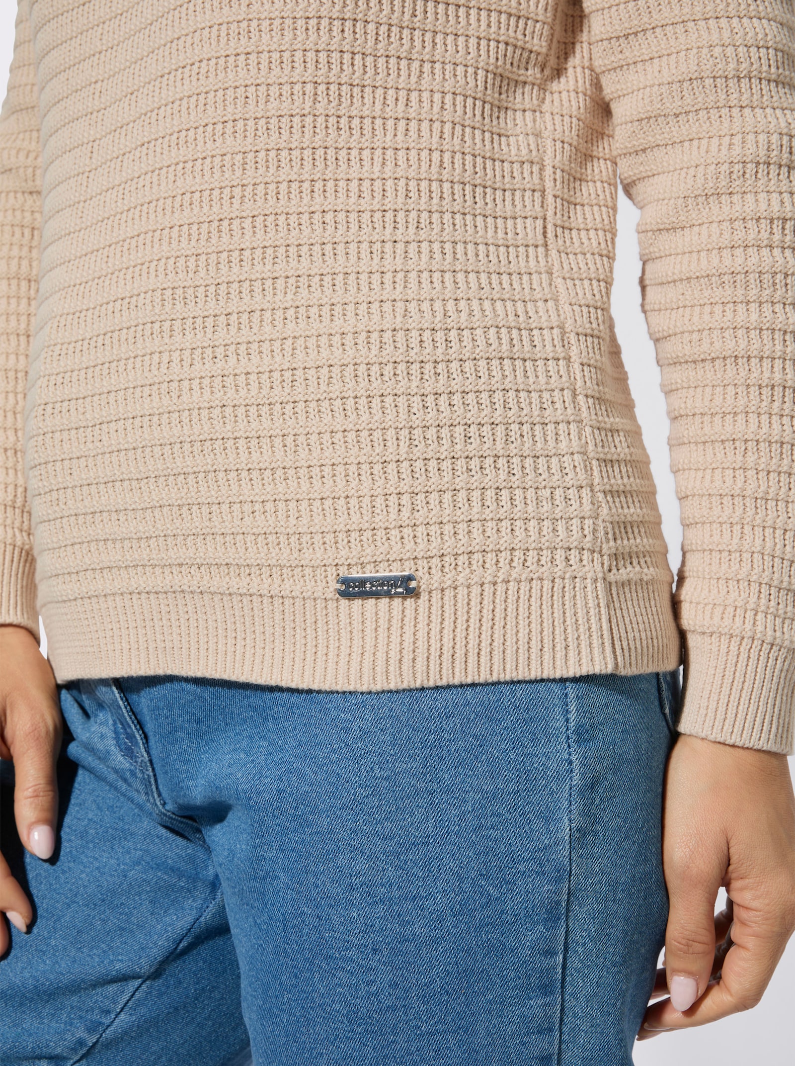 Stehkragenpullover - elfenbein