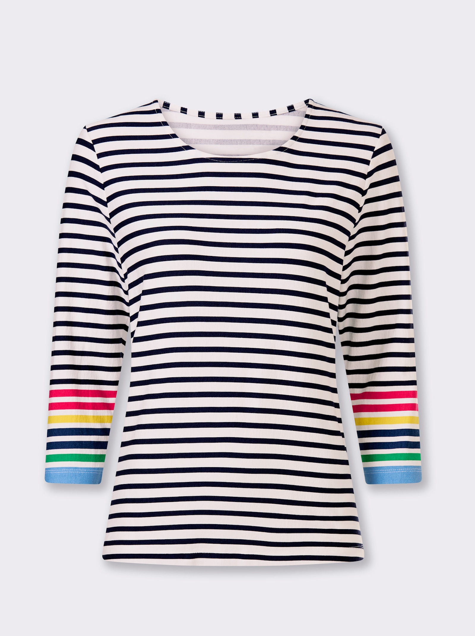 heine Shirt met 3/4-mouwen en streeppatroon - ecru/marine gestreept