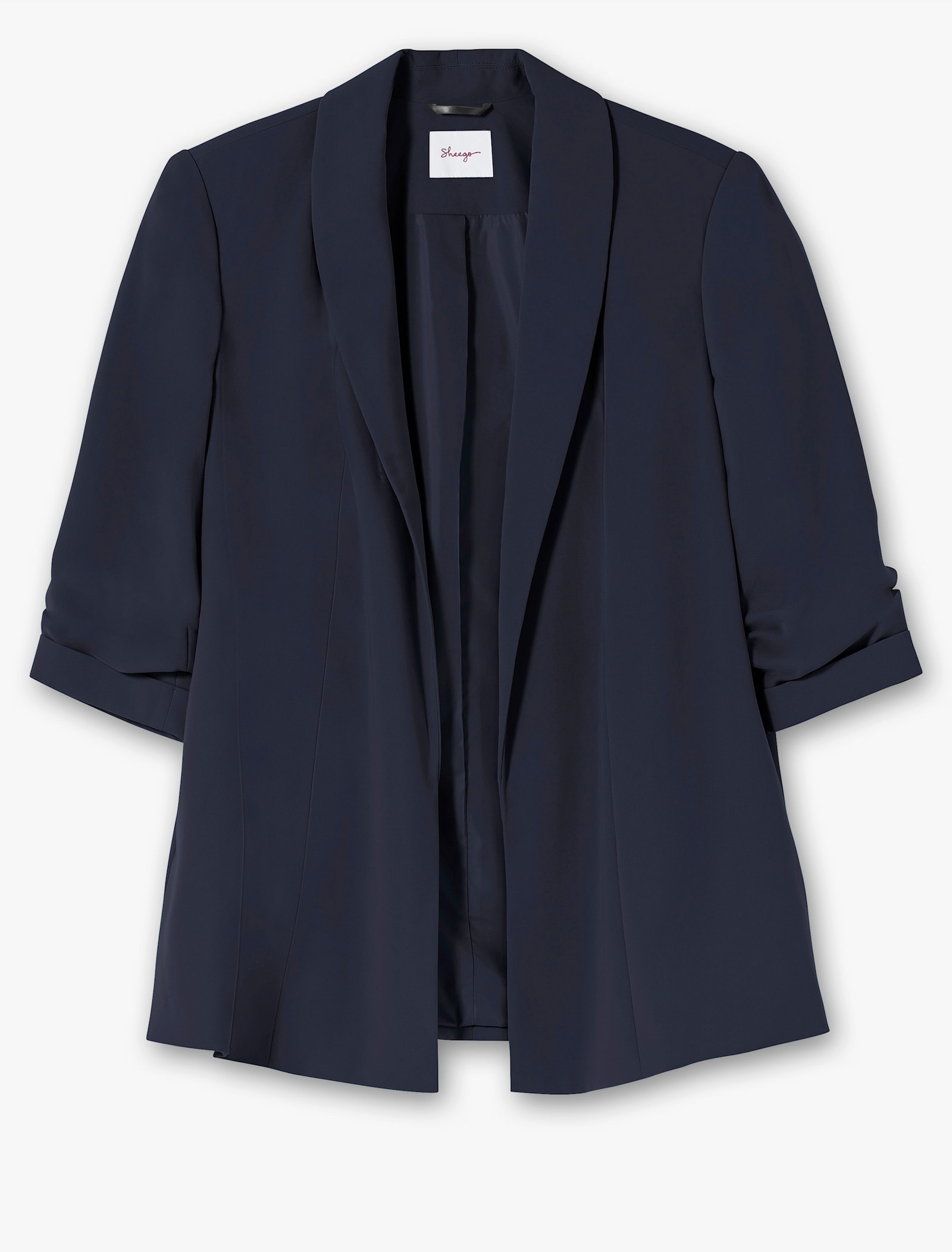 sheego Longblazer mit Schalkragen - tiefblau