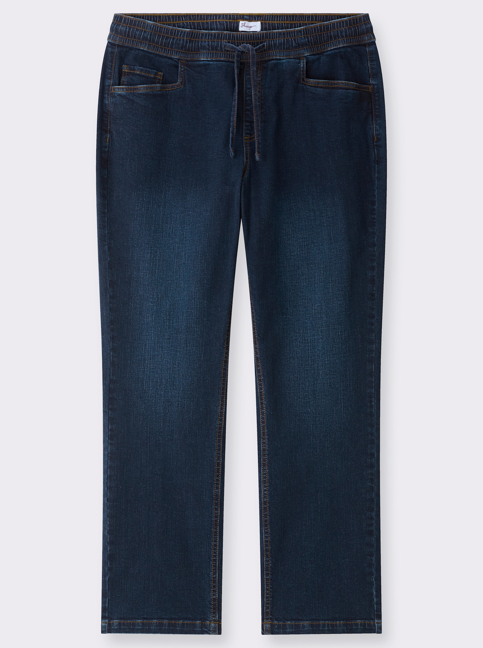 sheego Schlupfjeans mit Bindeband - dark blue