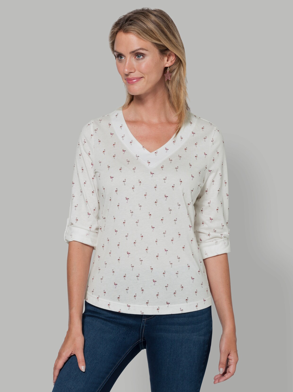 Shirt met print - wit gedessineerd