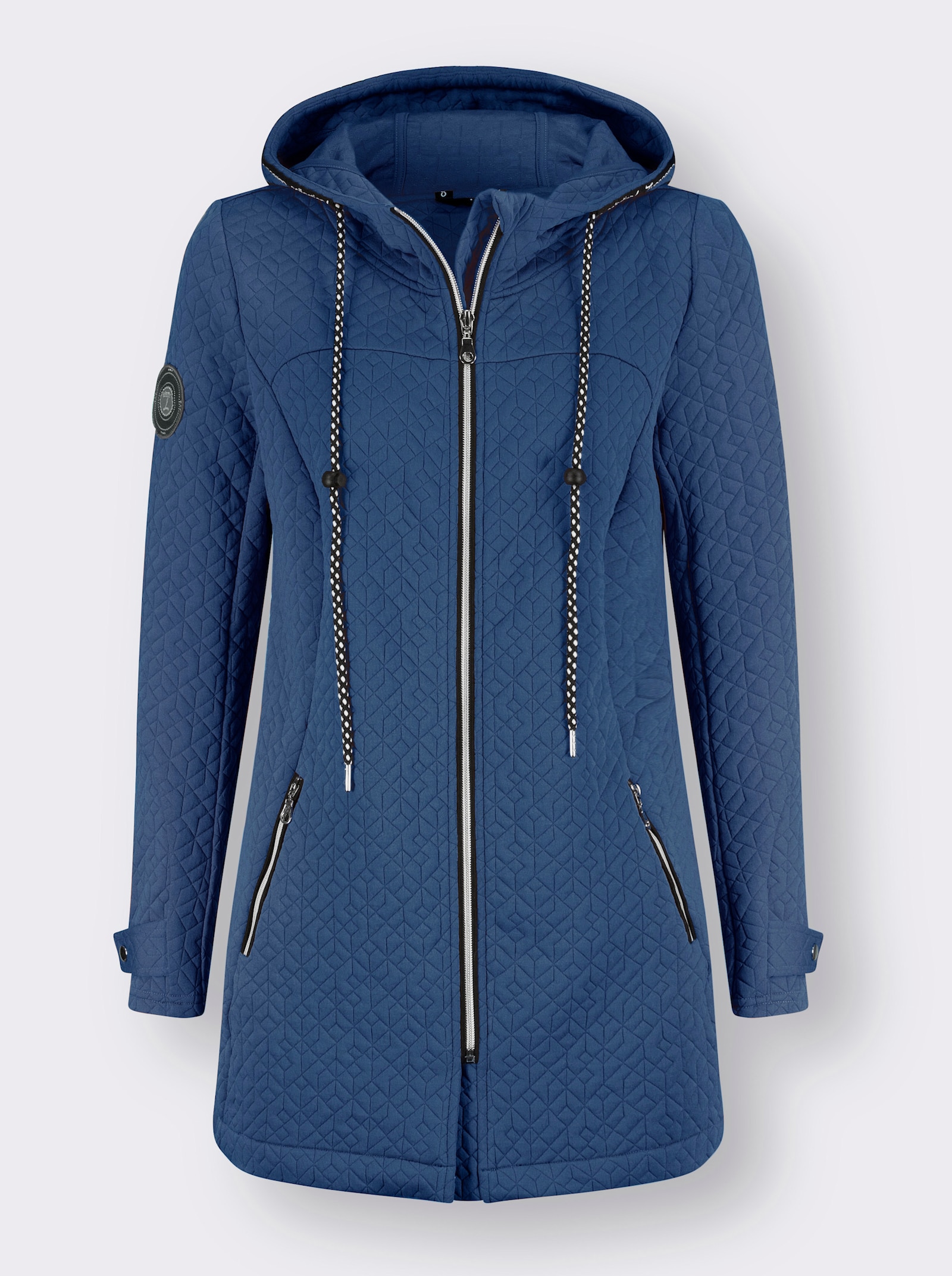 Veste légère en qualité structurée, détails contrastés - bleu jean