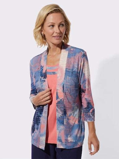 2-in-1-Shirt mit Grafik-Druck - marine-flamingo-bedruckt