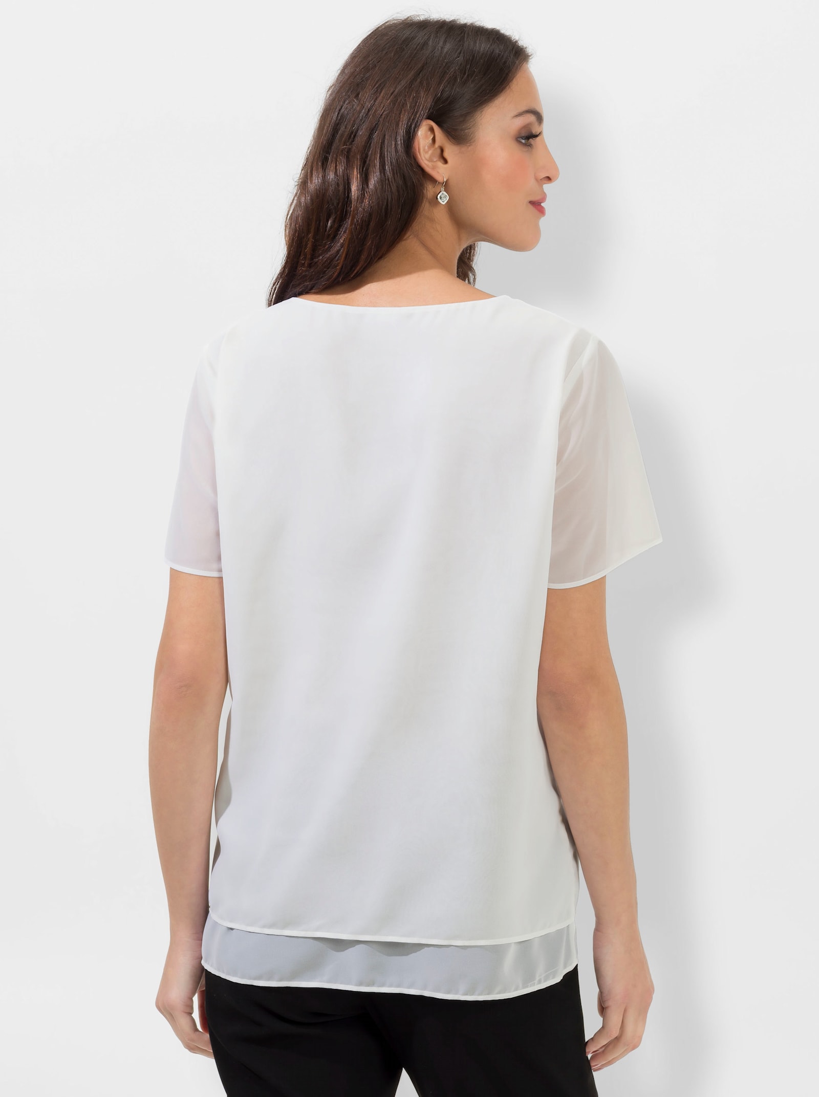 Georgettebluse in Lagenverarbeitung - ecru