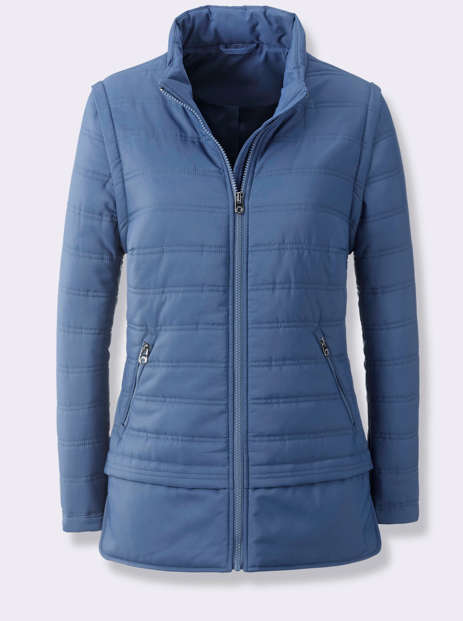 Steppjacke mit abzippbaren Ärmeln - jeansblau