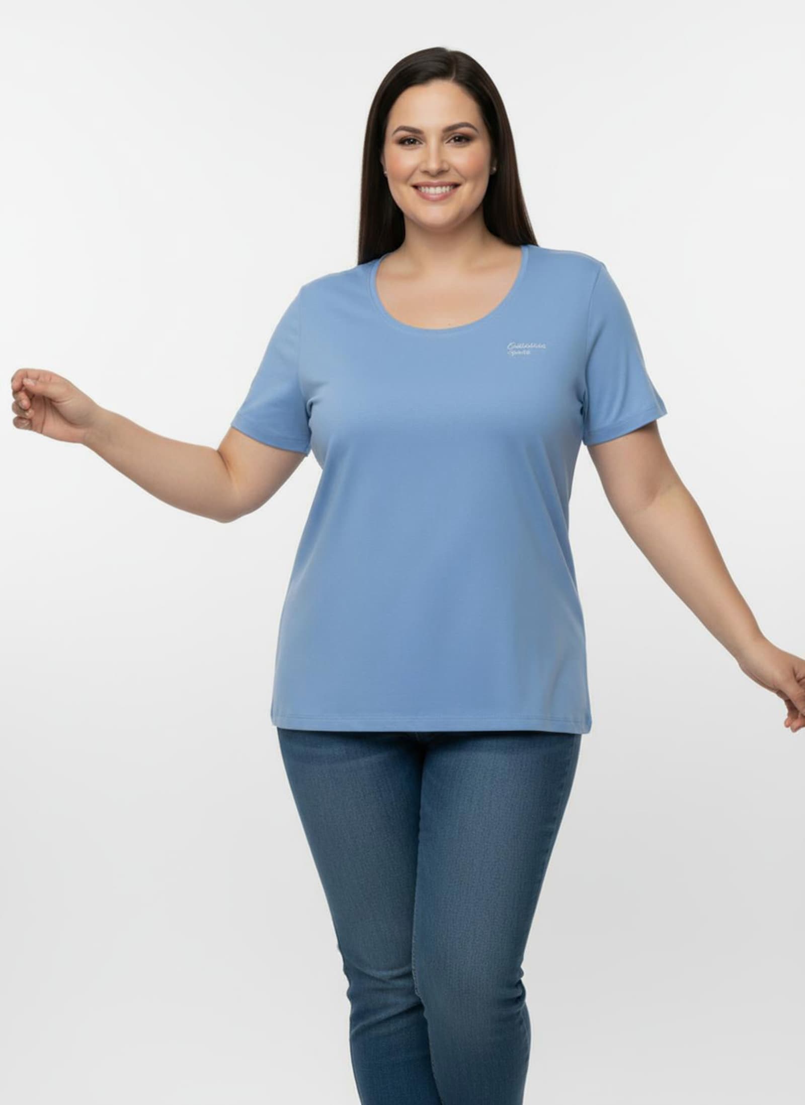 Catamaran Sports Sportshirt mit Stickerei - marine + hellblau