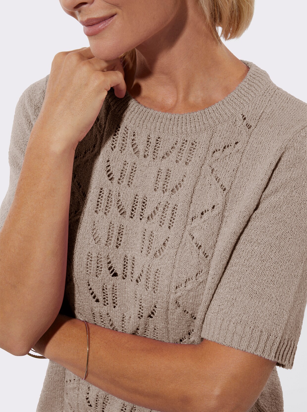 Ajourpullover - sesam