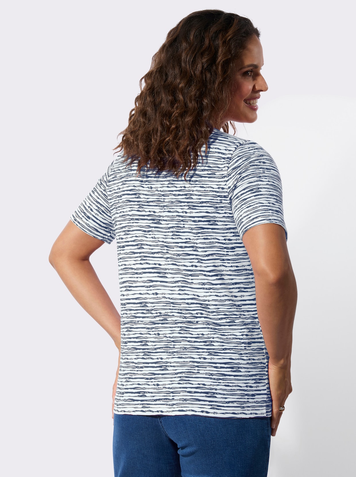 T-Shirt - marine-rauchblau-bedruckt