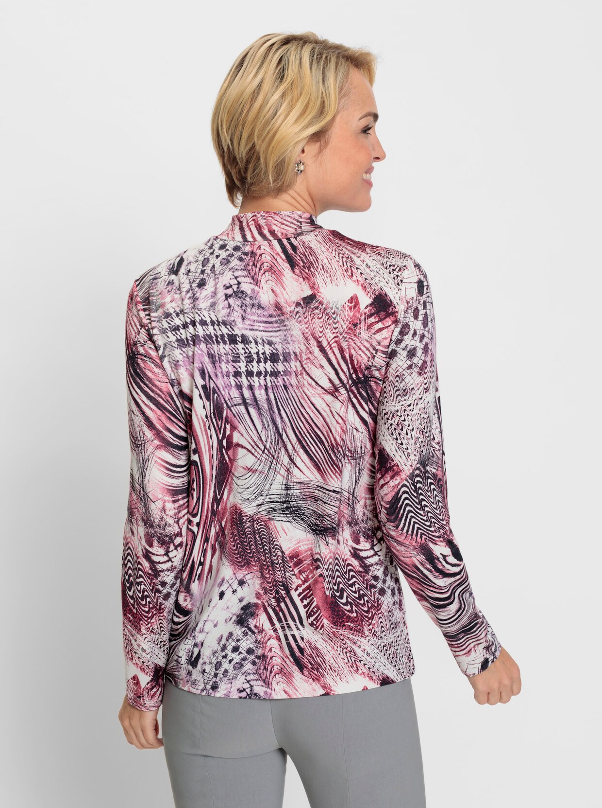 Shirt met lange mouwen - erika/ecru bedrukt