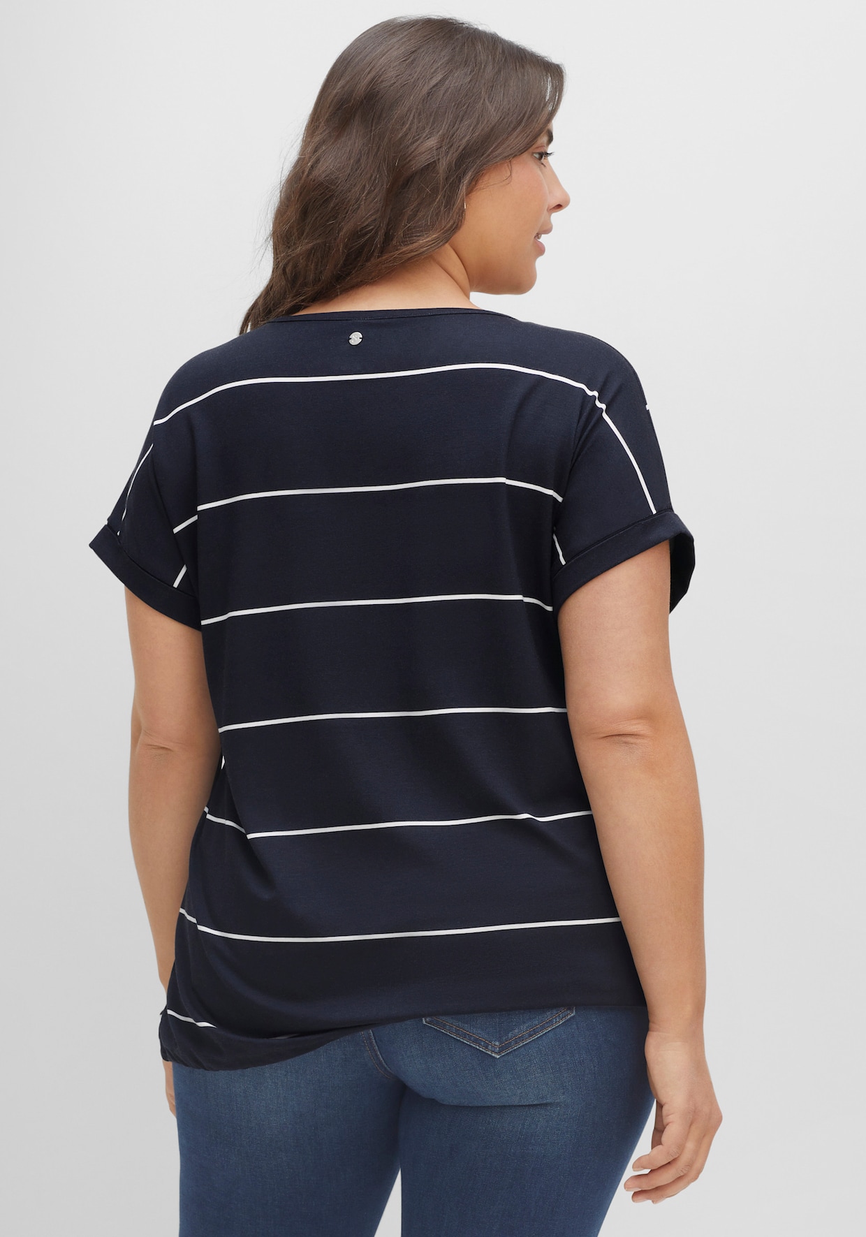 sheego Gestreept shirt - nachtblauw/wit