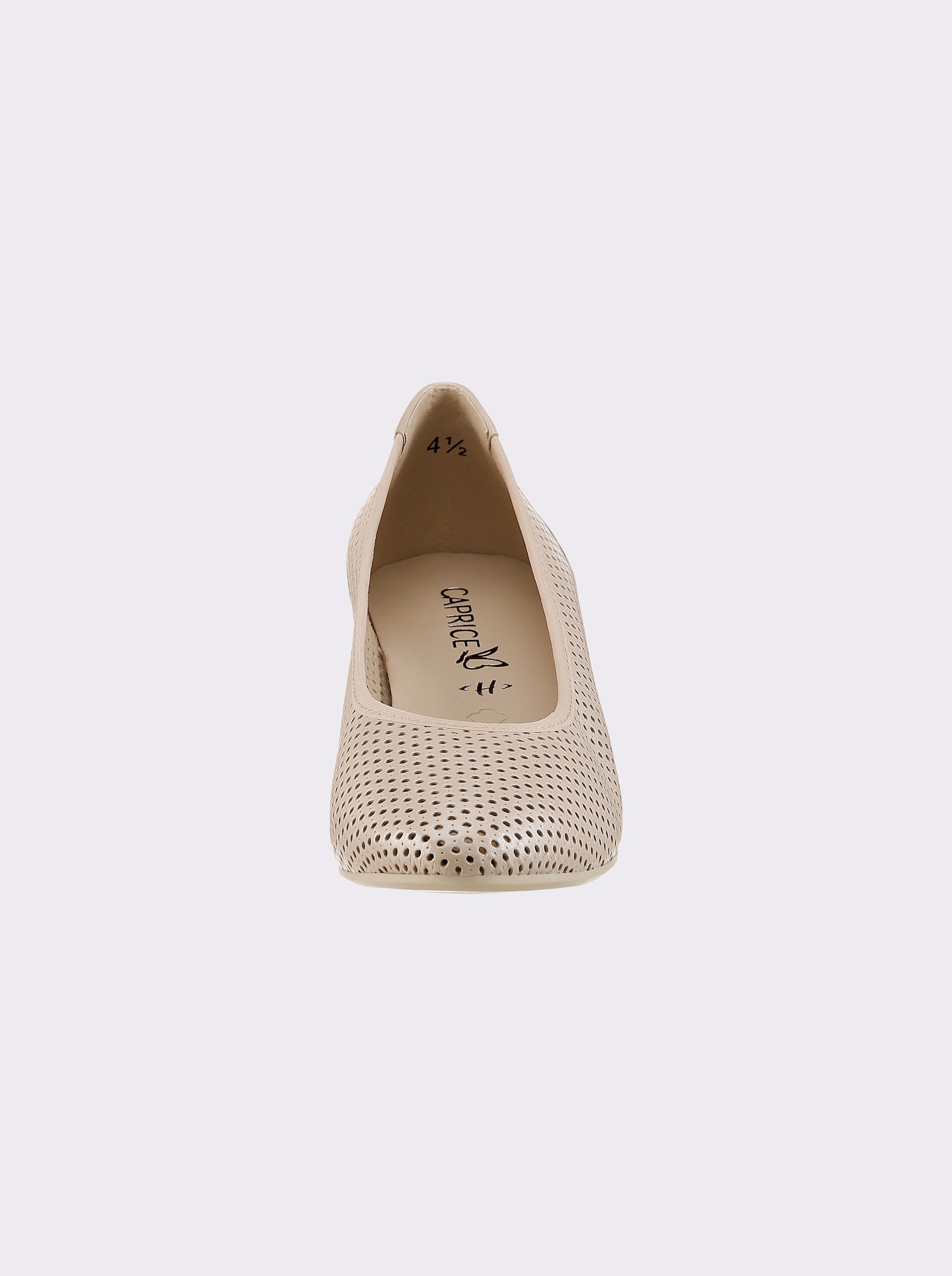 Caprice Pumps mit Lochmuster, aus Leder - créme