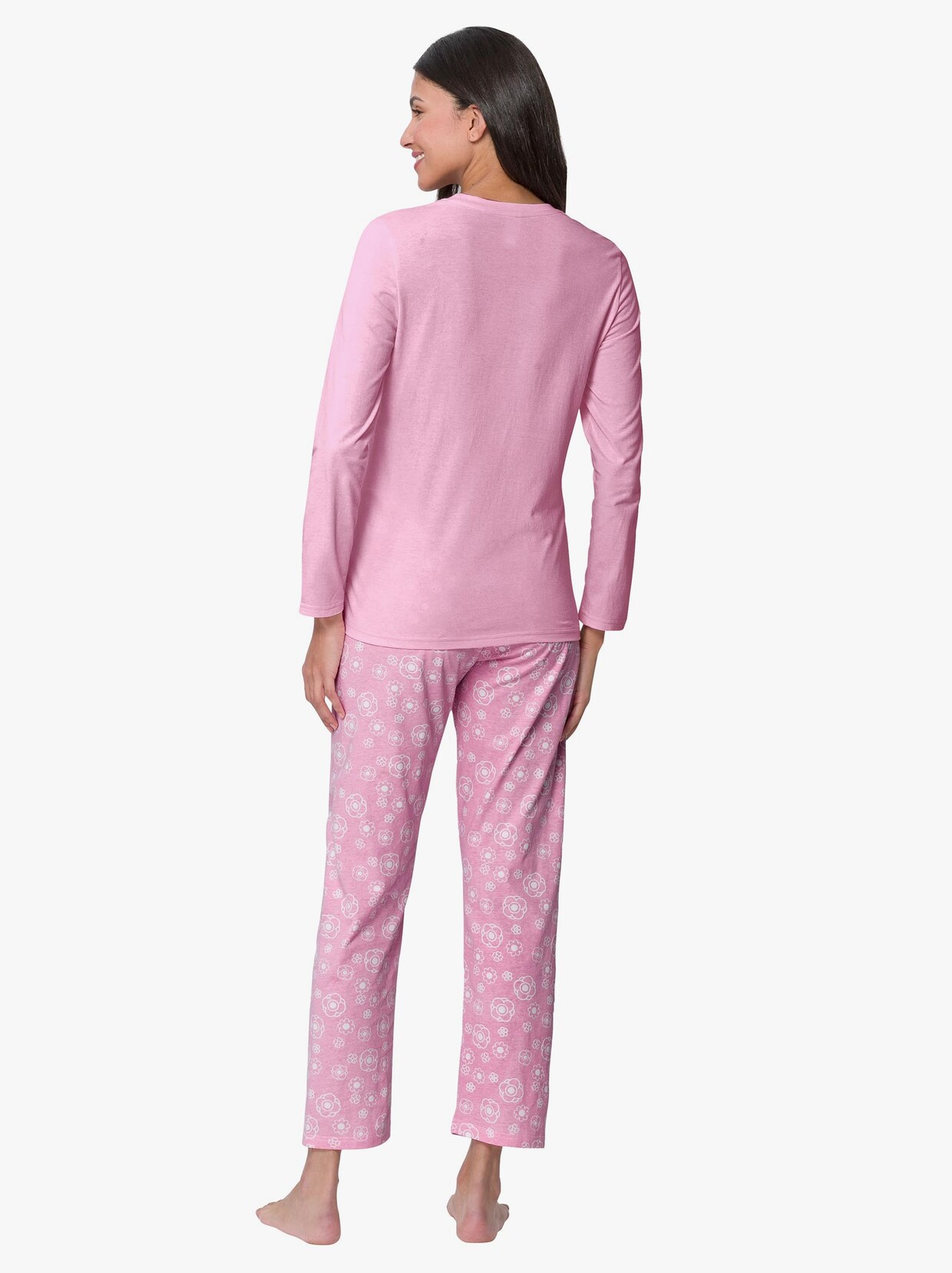 Pyjama - roze/ecru bedrukt