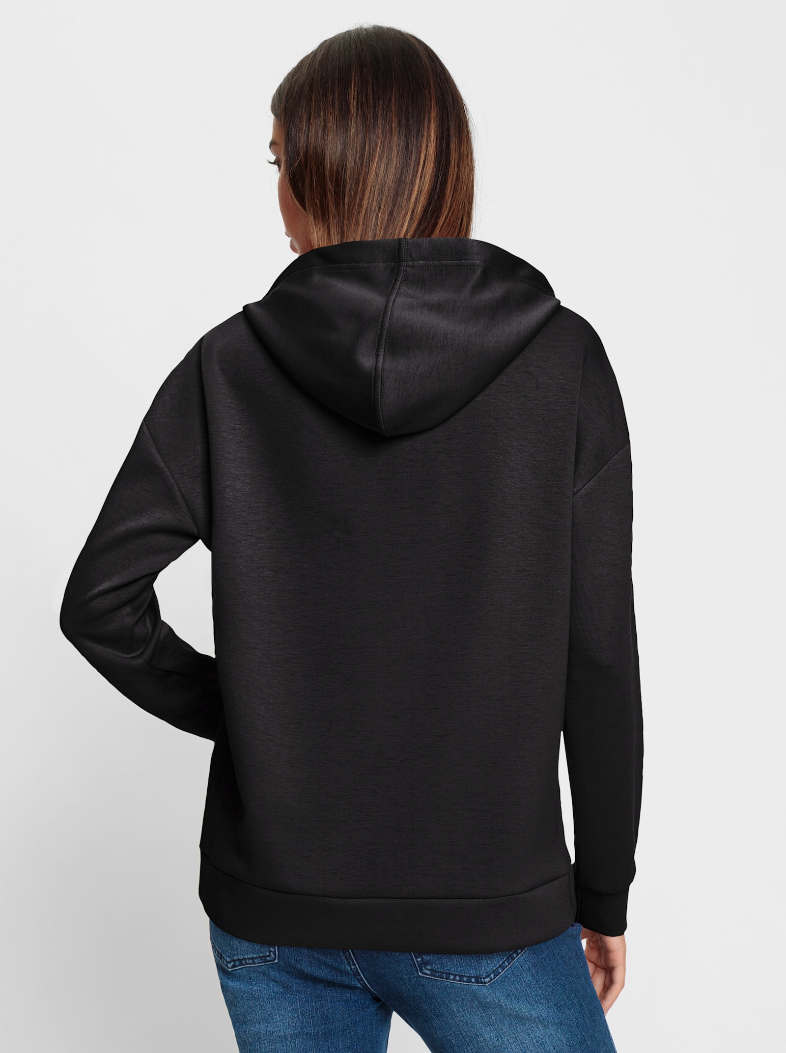 heine Kapuzensweatshirt mit Schriftzug - schwarz