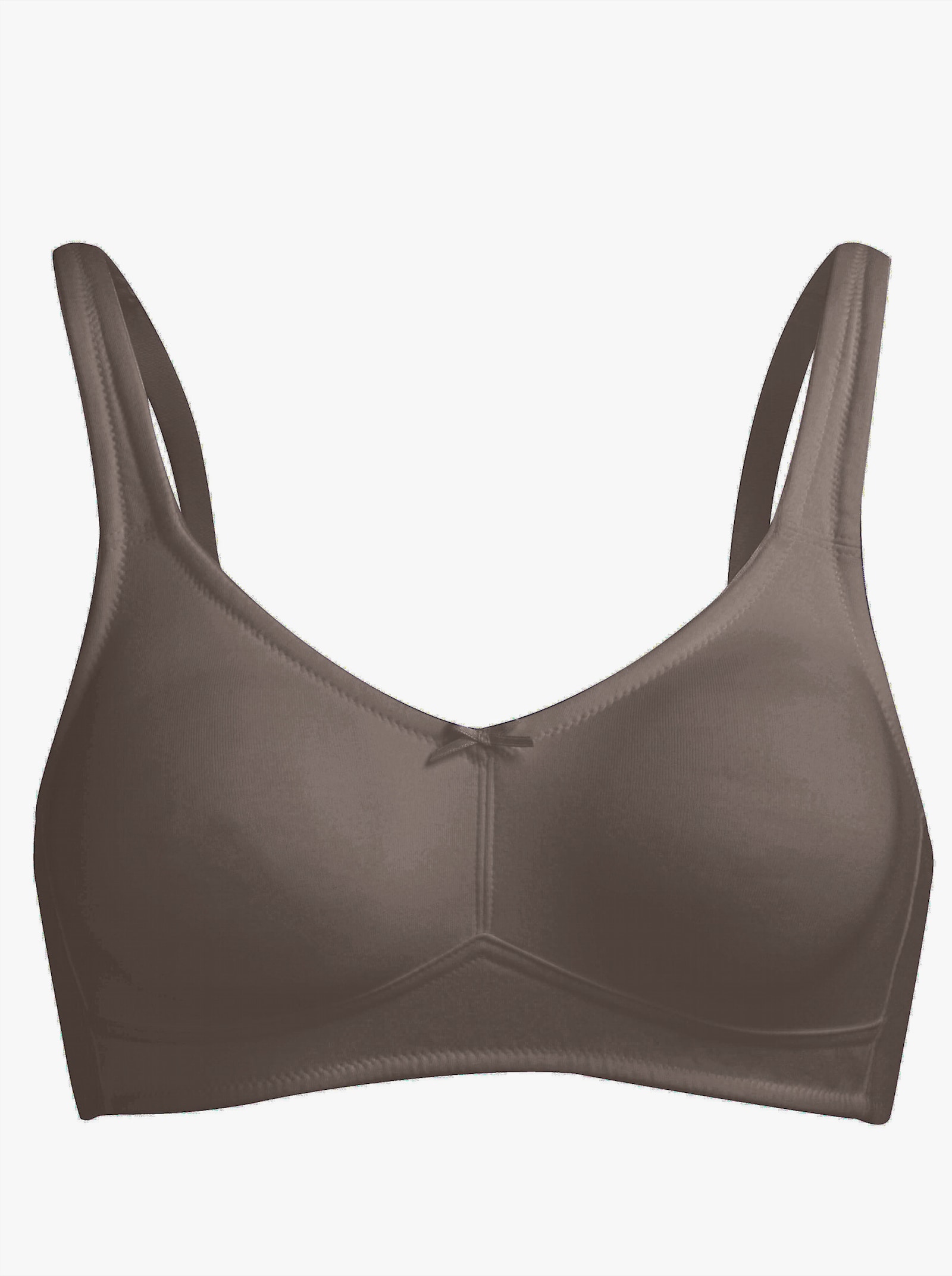 wäschepur BH ohne Bügel mit doppelt gemoldeten Cups - taupe + brombeer