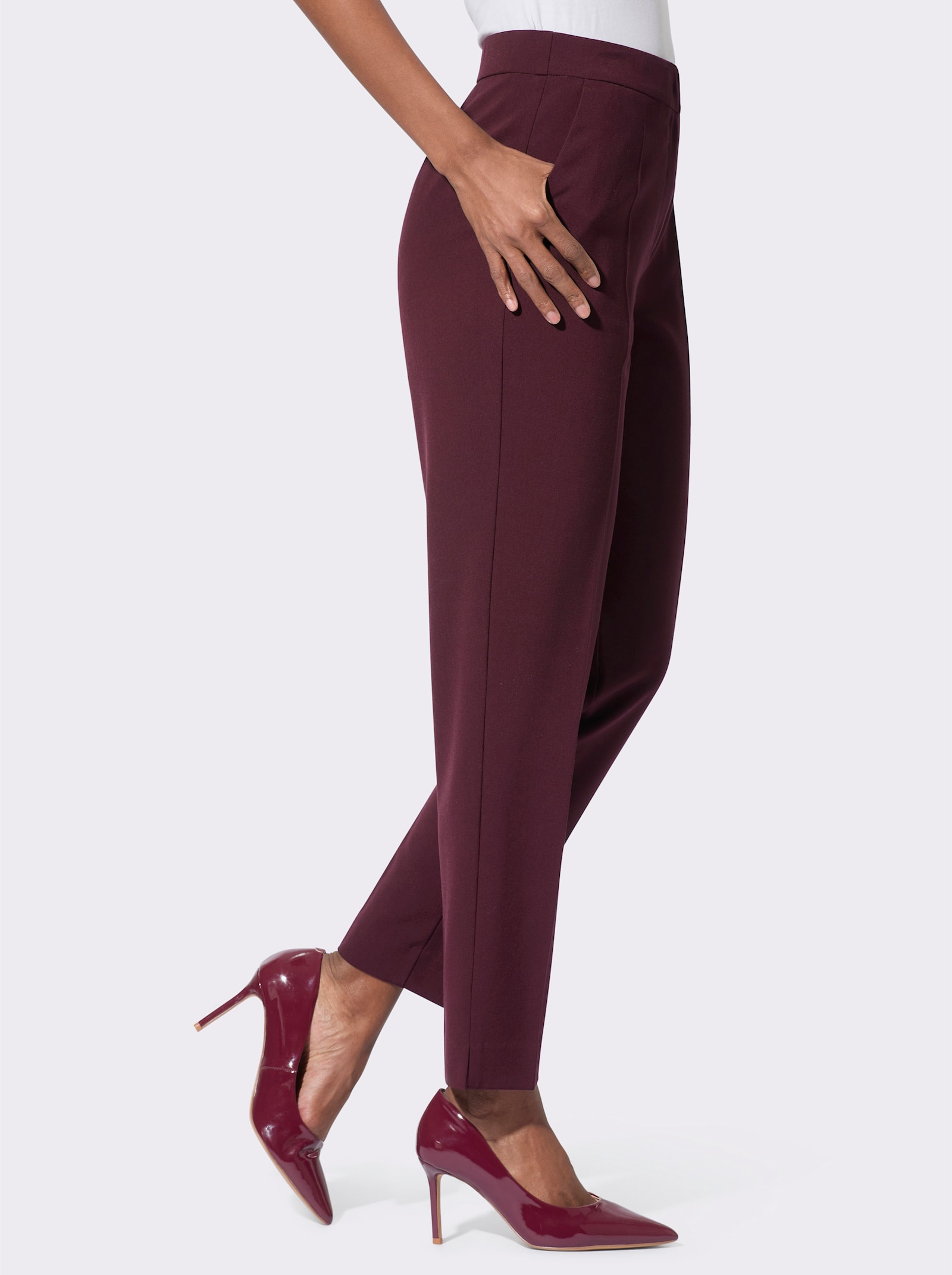 Anzughose mit Bügelfalte - burgund