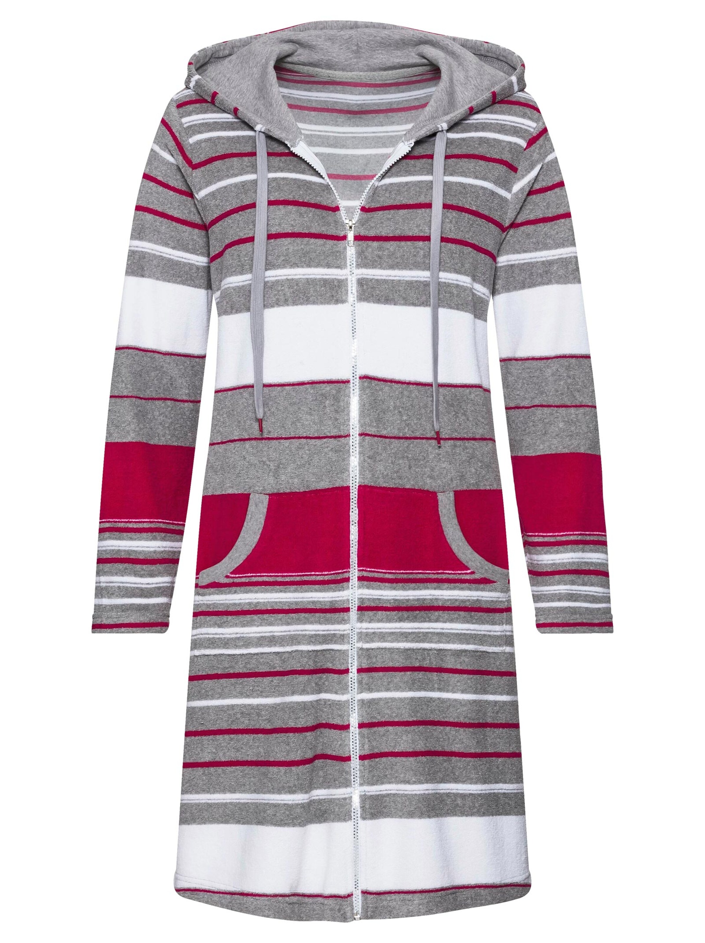 feel good Bademantel - pink-geringelt