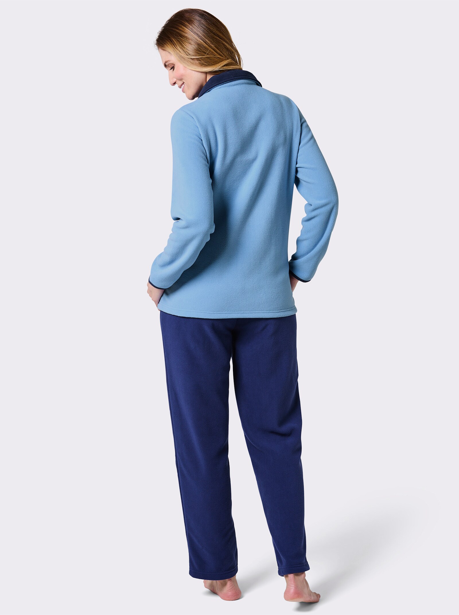 feel good Hausanzug aus Fleece - bleu-jeansblau
