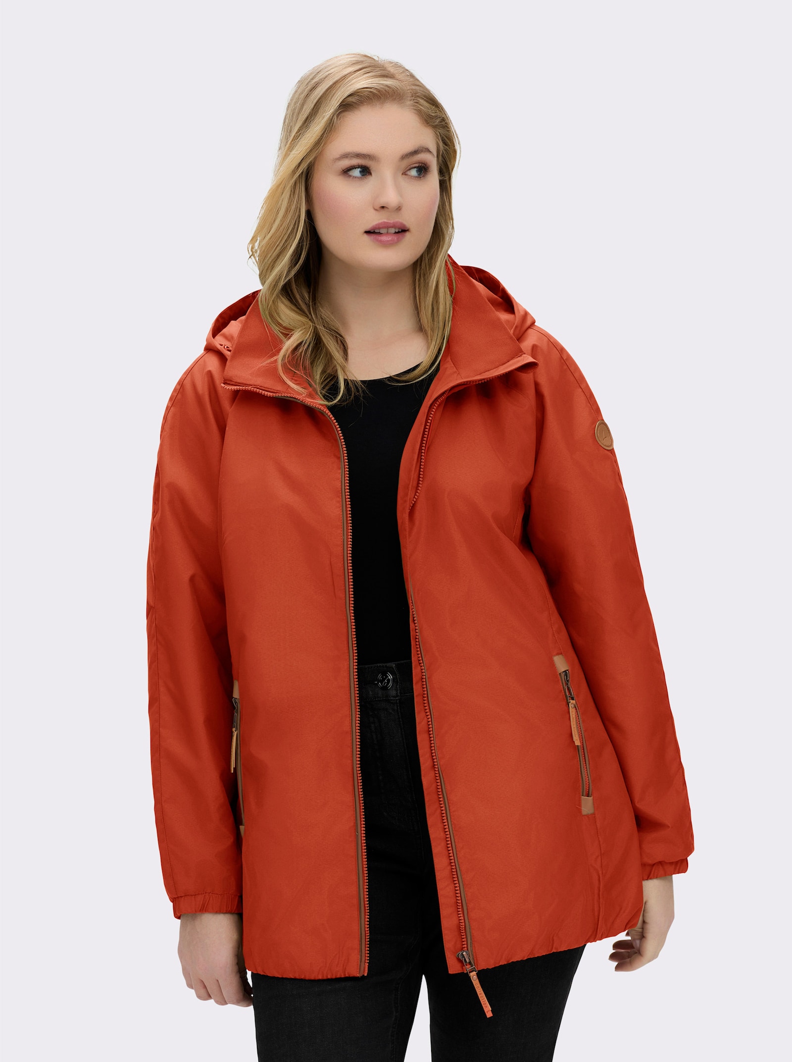 Übergangsjacke in Microfaser-Qualität - rostrot