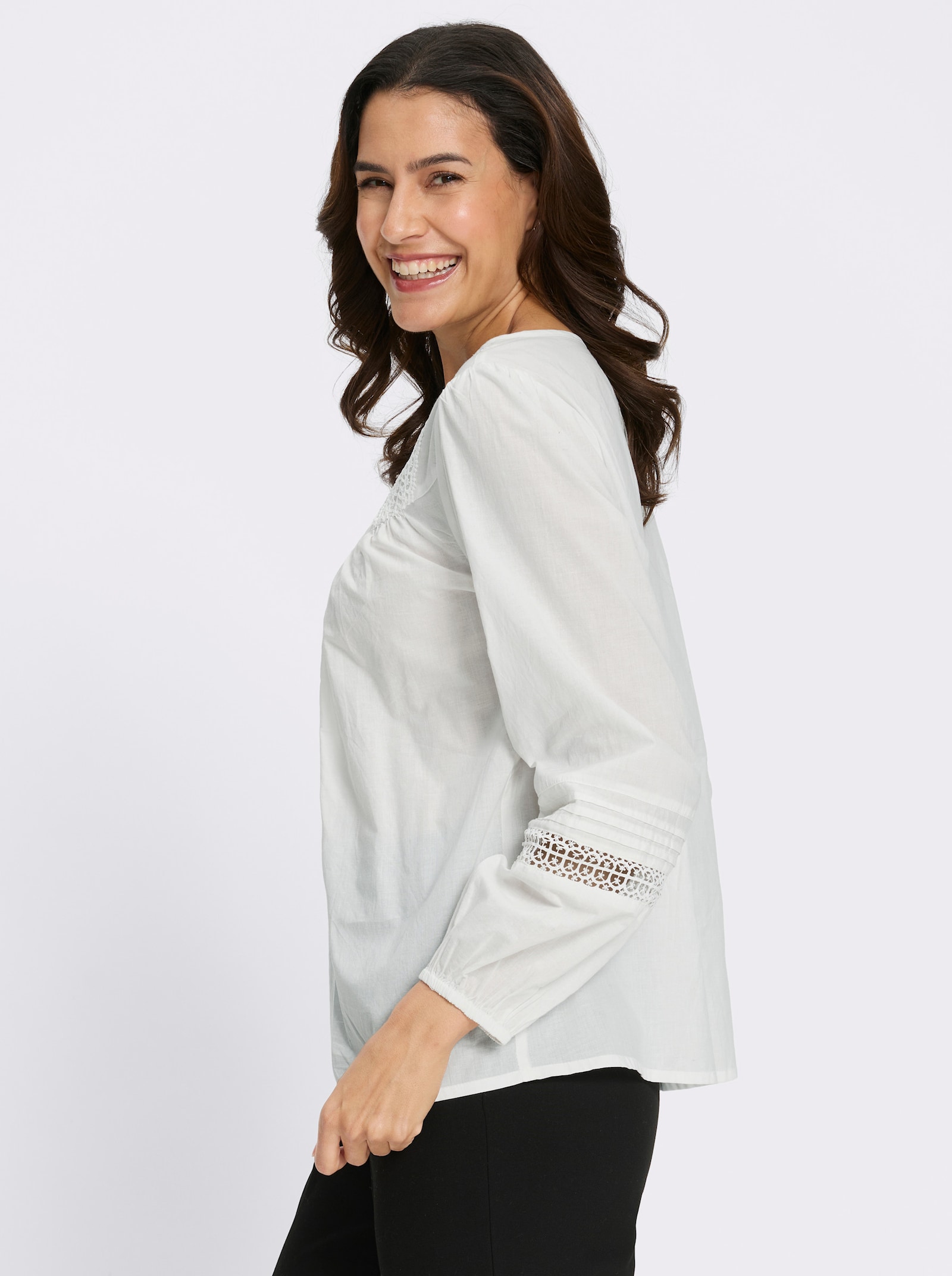 Spitzenbluse - ecru