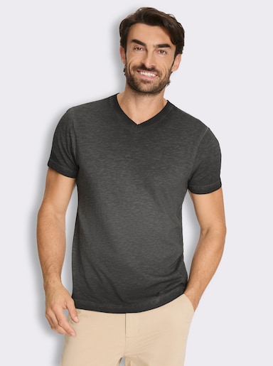 Kurzarmshirt aus reiner Baumwolle - graphit
