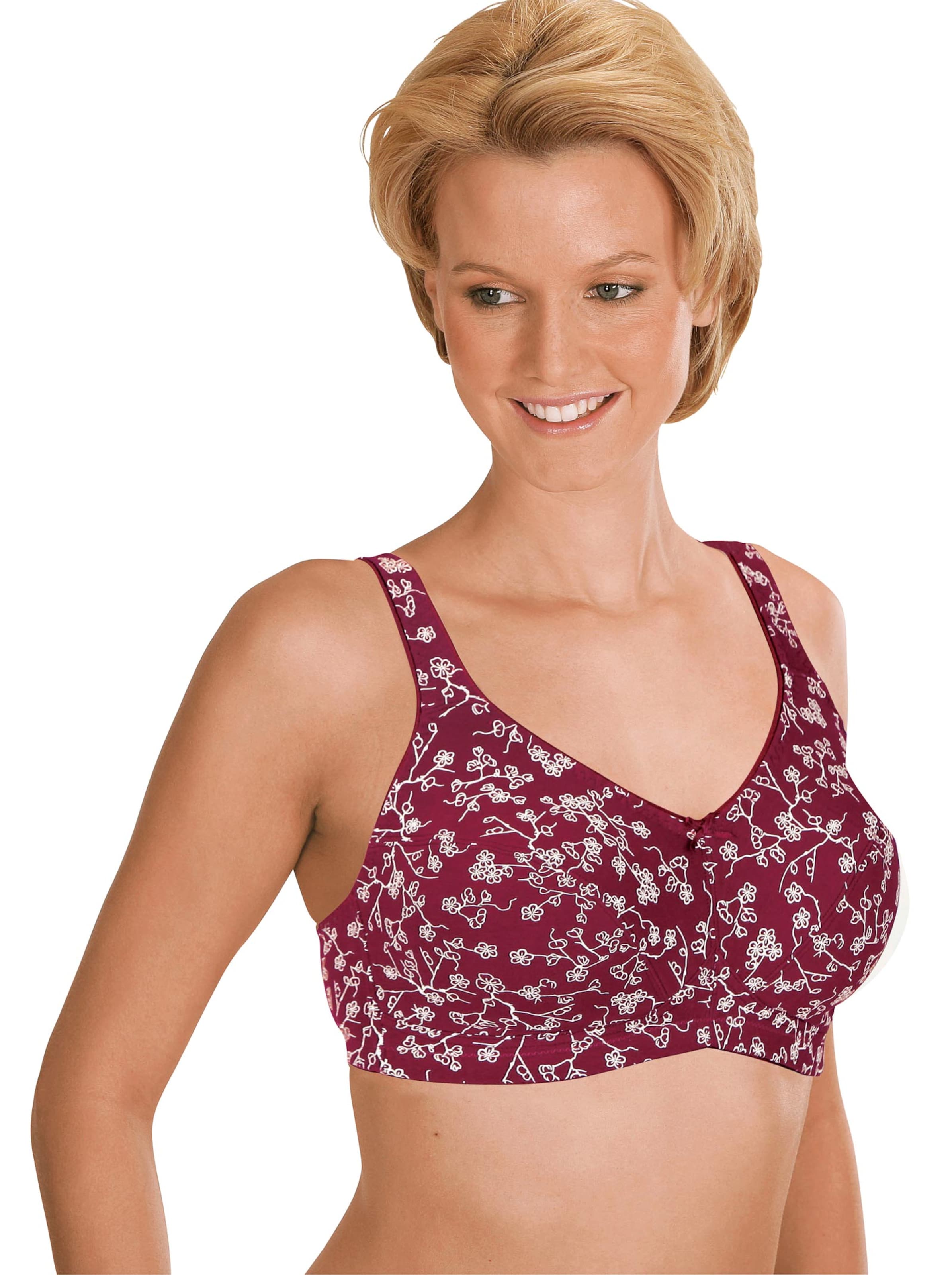 BH ohne Bügel - bordeaux-bedruckt