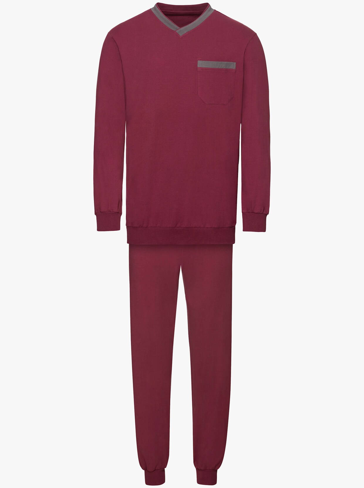 KINGsCLUB Pyjama's - bordeaux + taupe