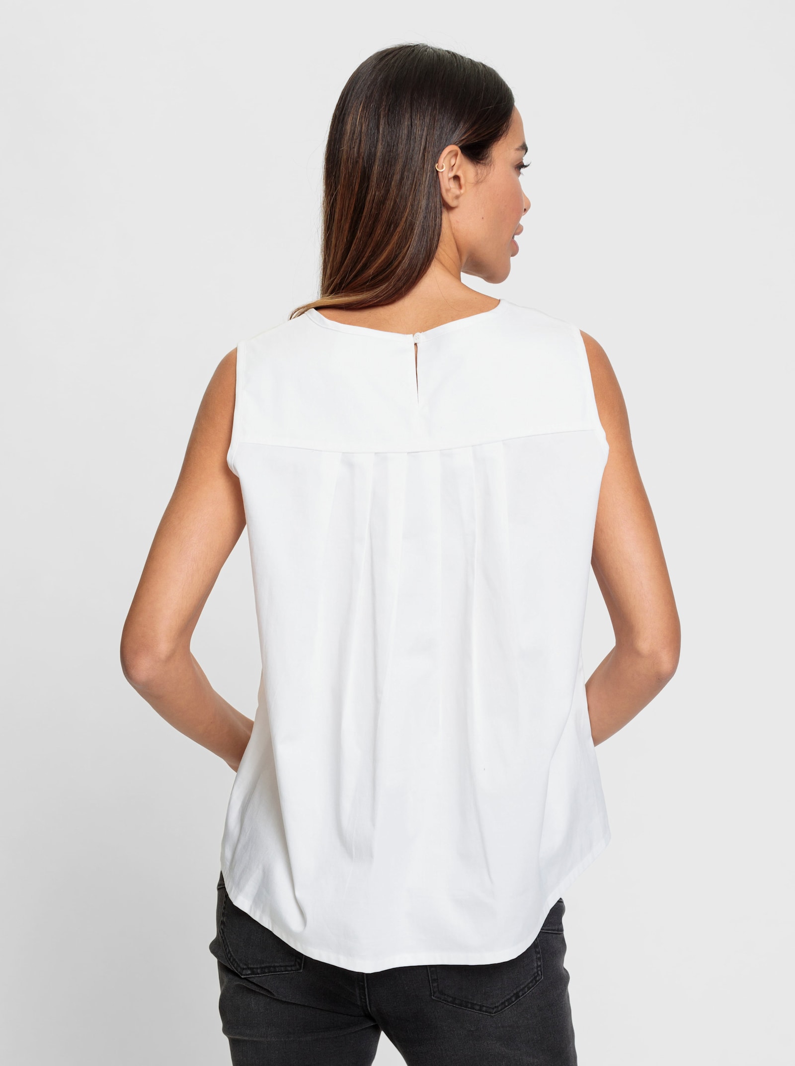 heine Blusentop in A-Linie - weiß