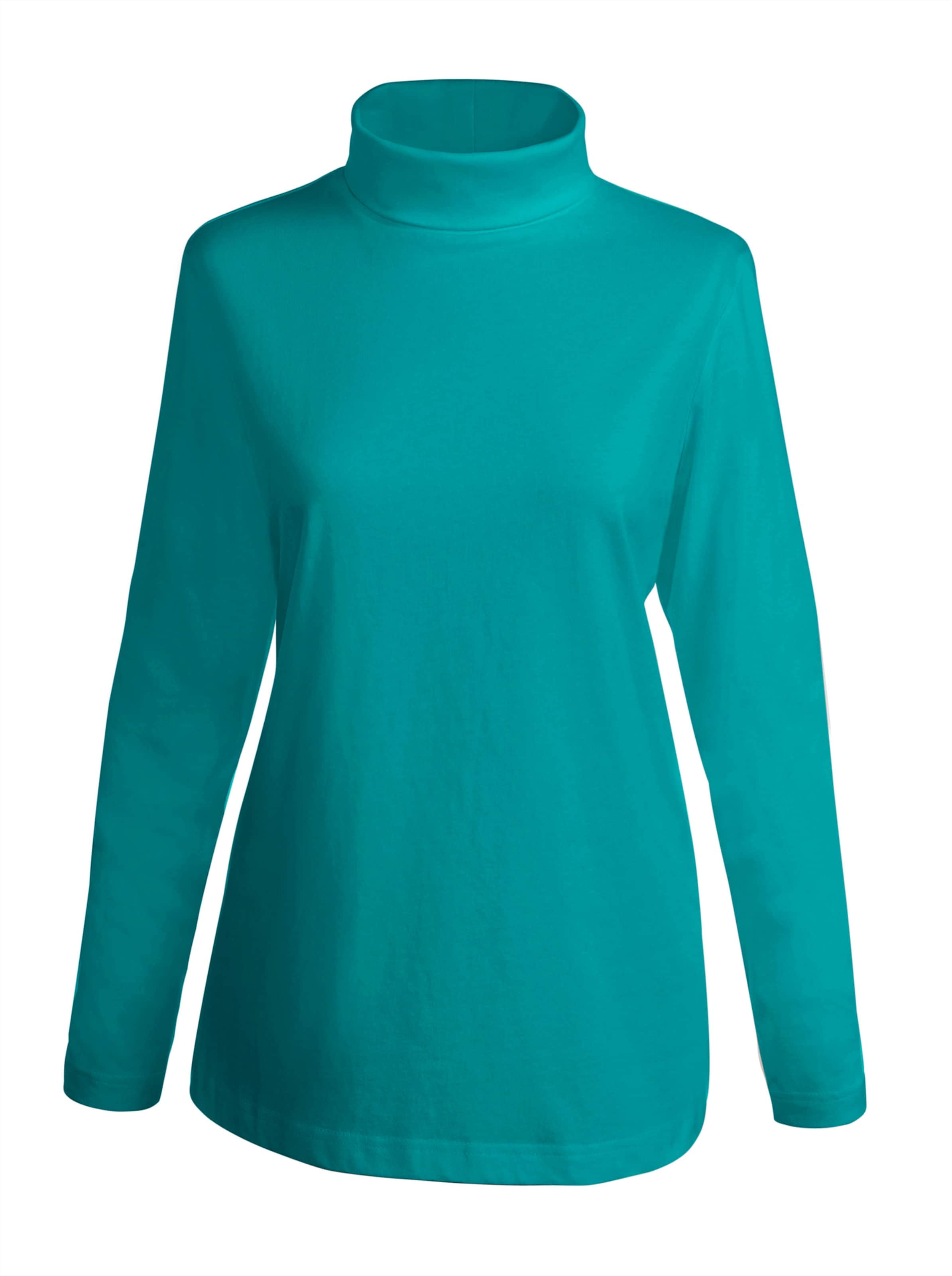 Damen Rollkragenshirt mit langen Ärmeln smaragdgrün, Größe 52 - Bild 2