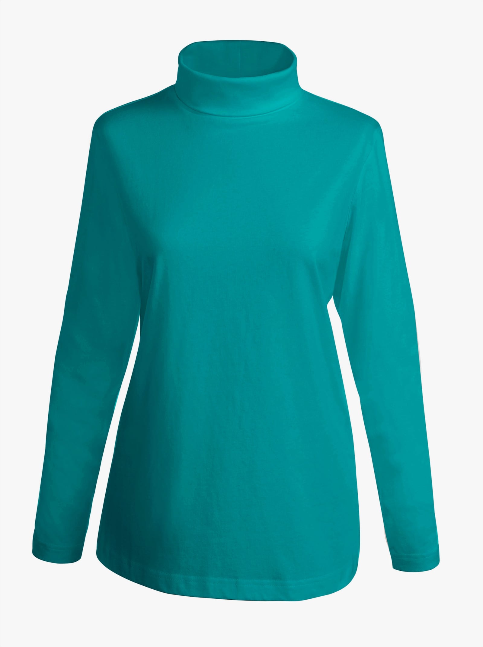 Rollkragenshirt mit langen Ärmeln - smaragdgrün