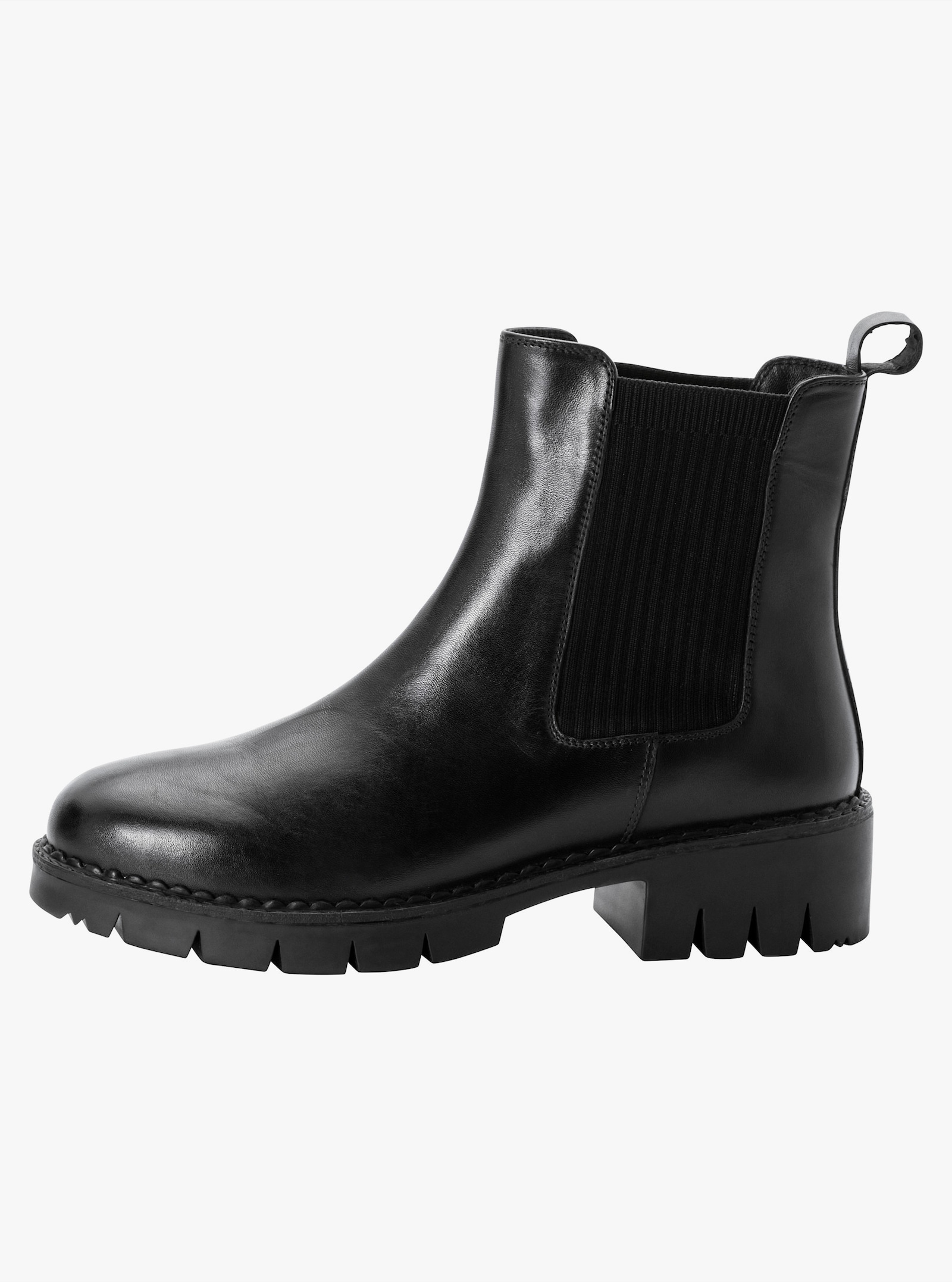 sheego Chelseaboots aus Leder - schwarz