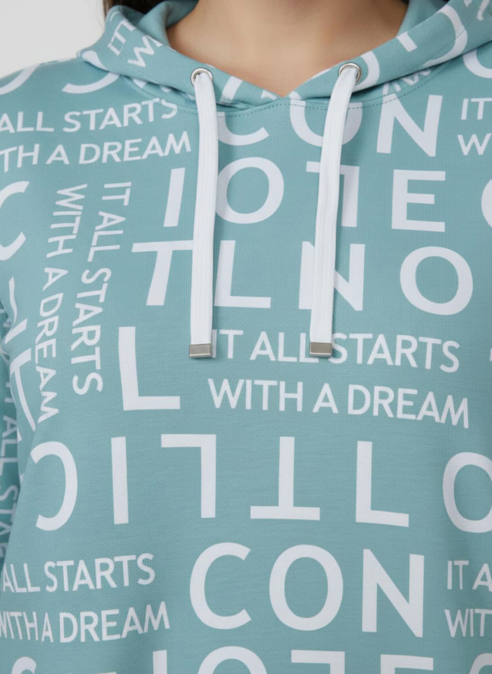 Longsweatshirt mit Lettering-Druck - ozean-weiß-gemustert