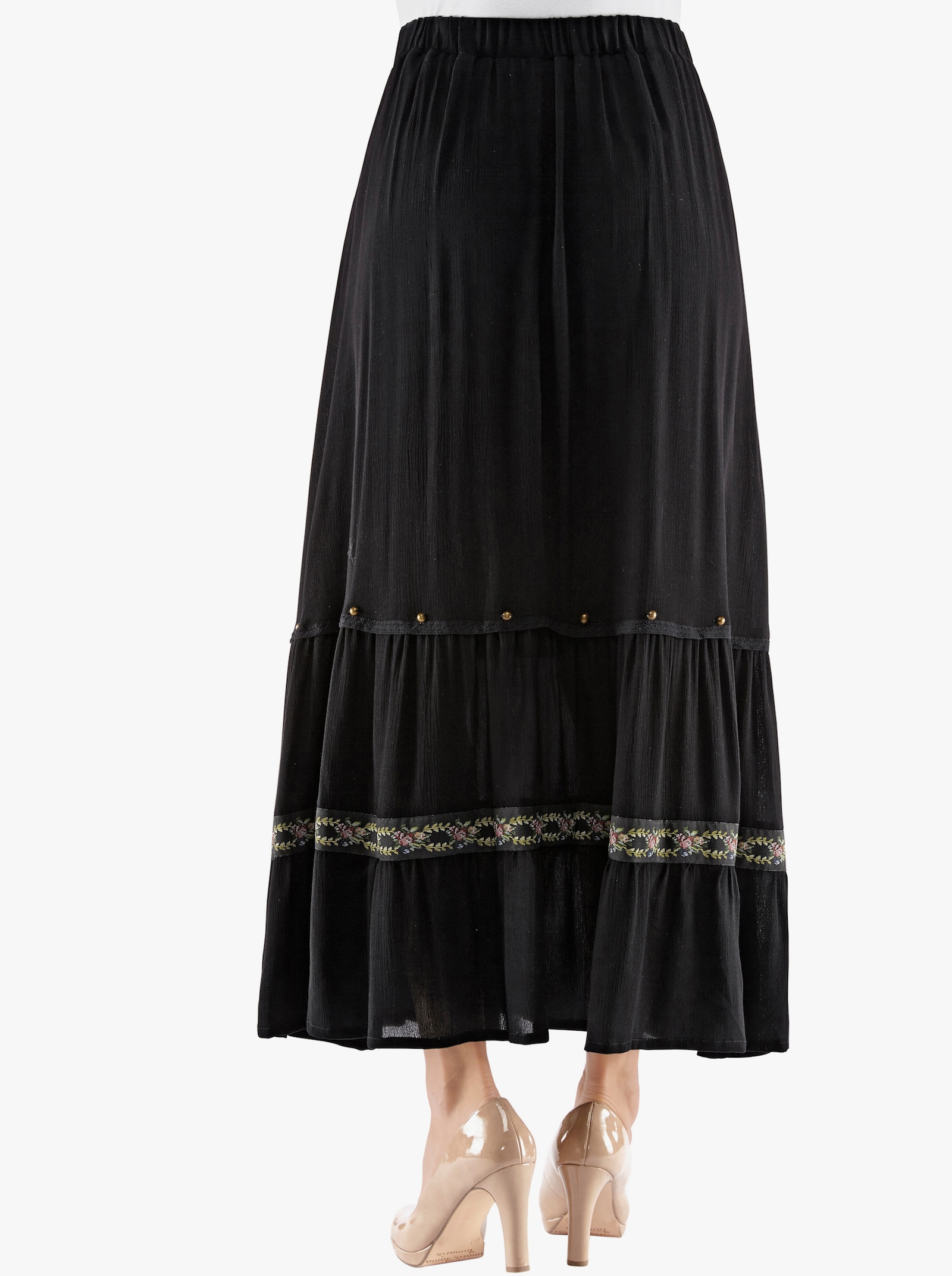 Maxirock in Crinkle-Qualität - schwarz