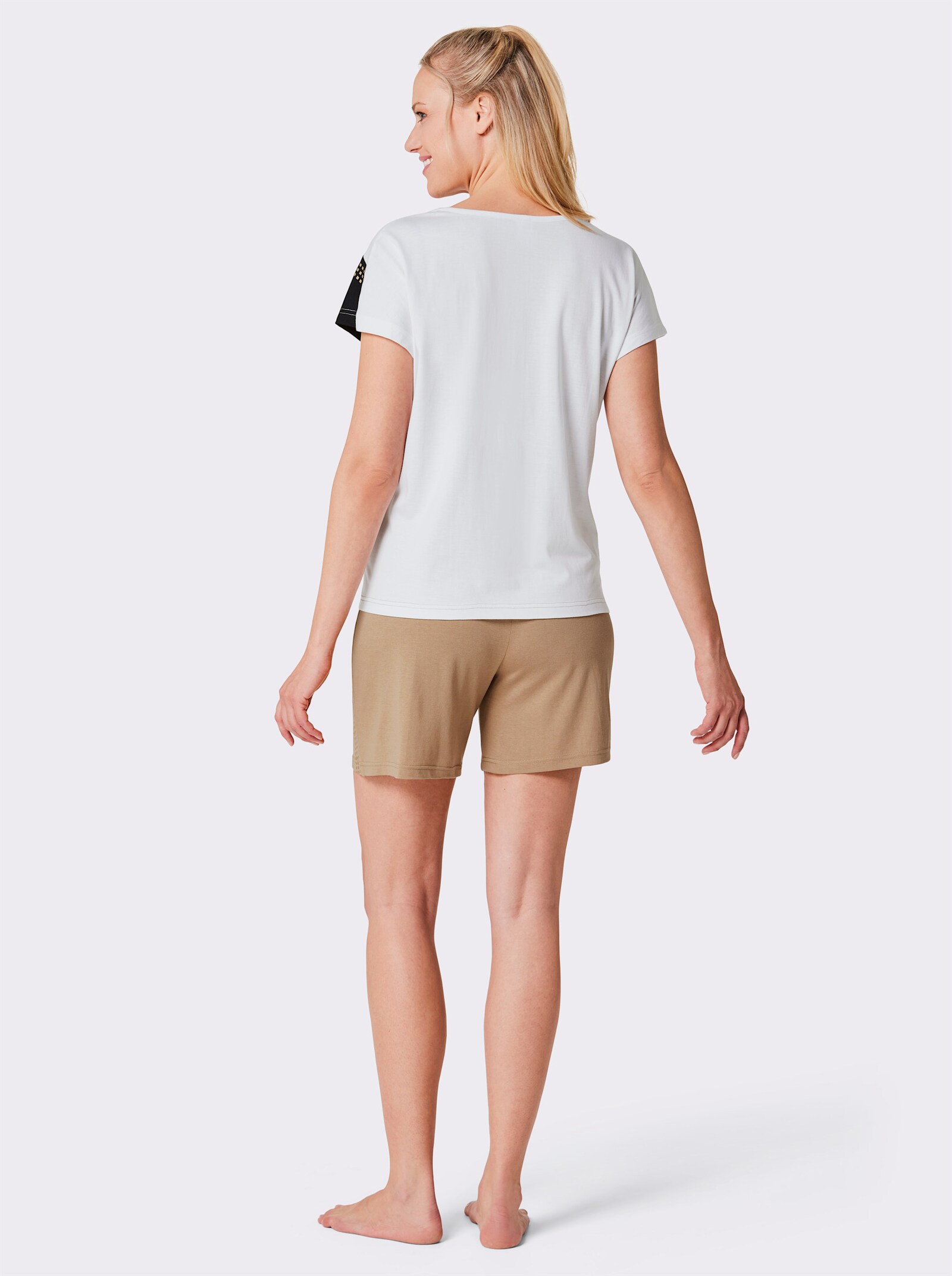 wäschepur Shortys mit Grafik-Muster - camel-schwarz + ecru-camel