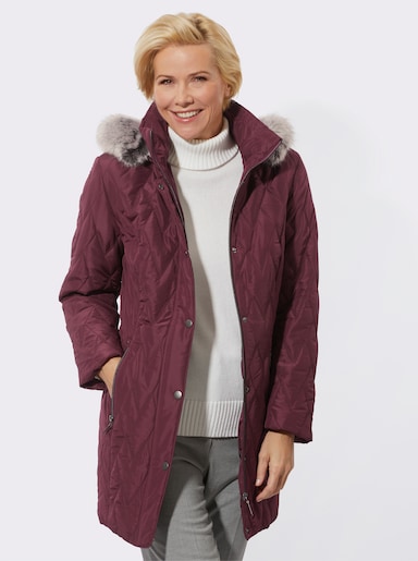 Longjacke im Steppmuster-Mix - burgund