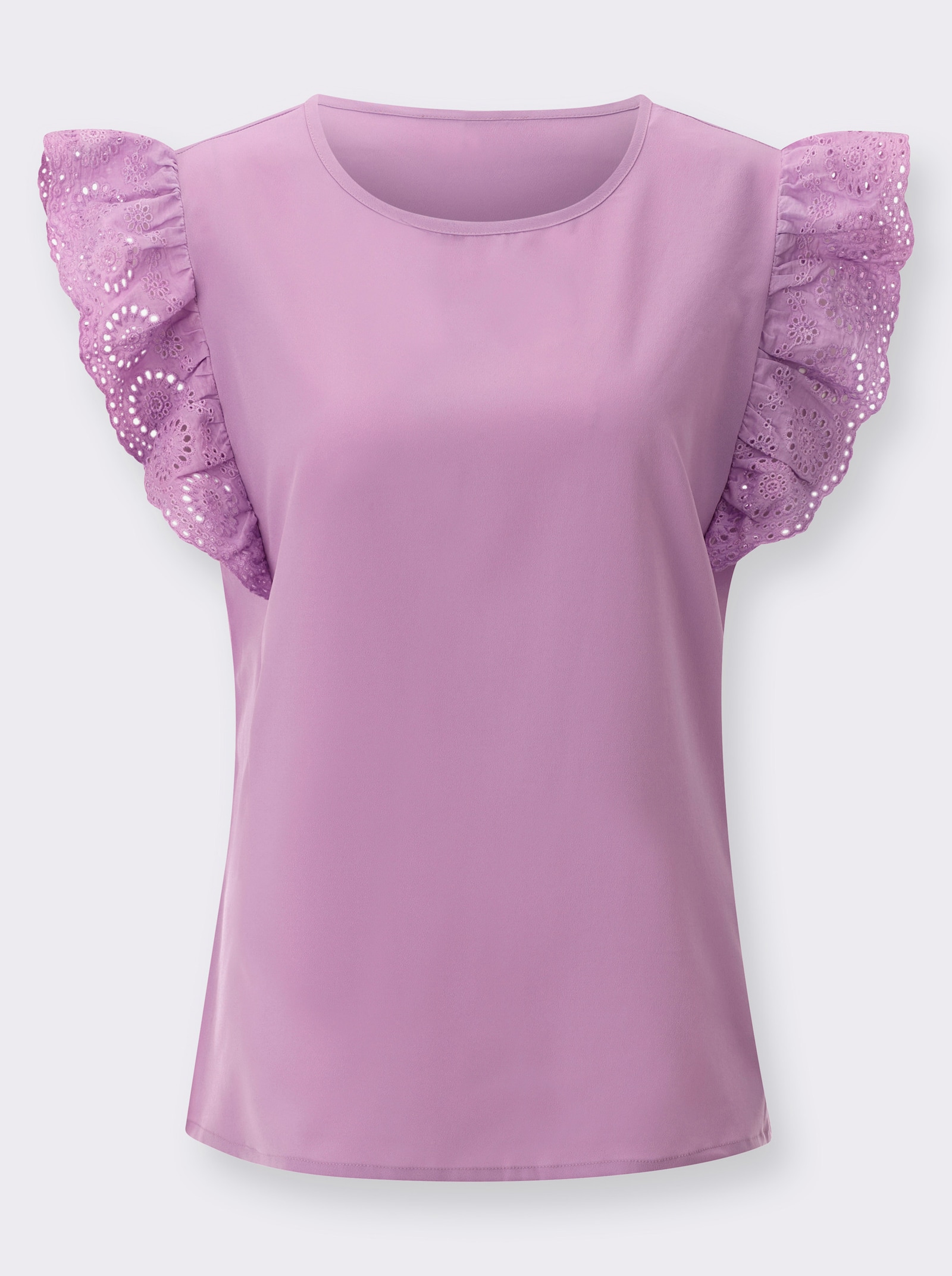 Blusentop mit Flügelärmeln aus Spitze - orchidee