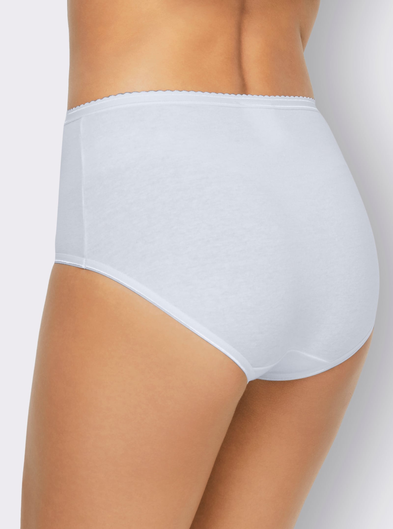 Kalhotky s pasem a bavlněným klínkem, bavlna - 3x bílá + 3x černá