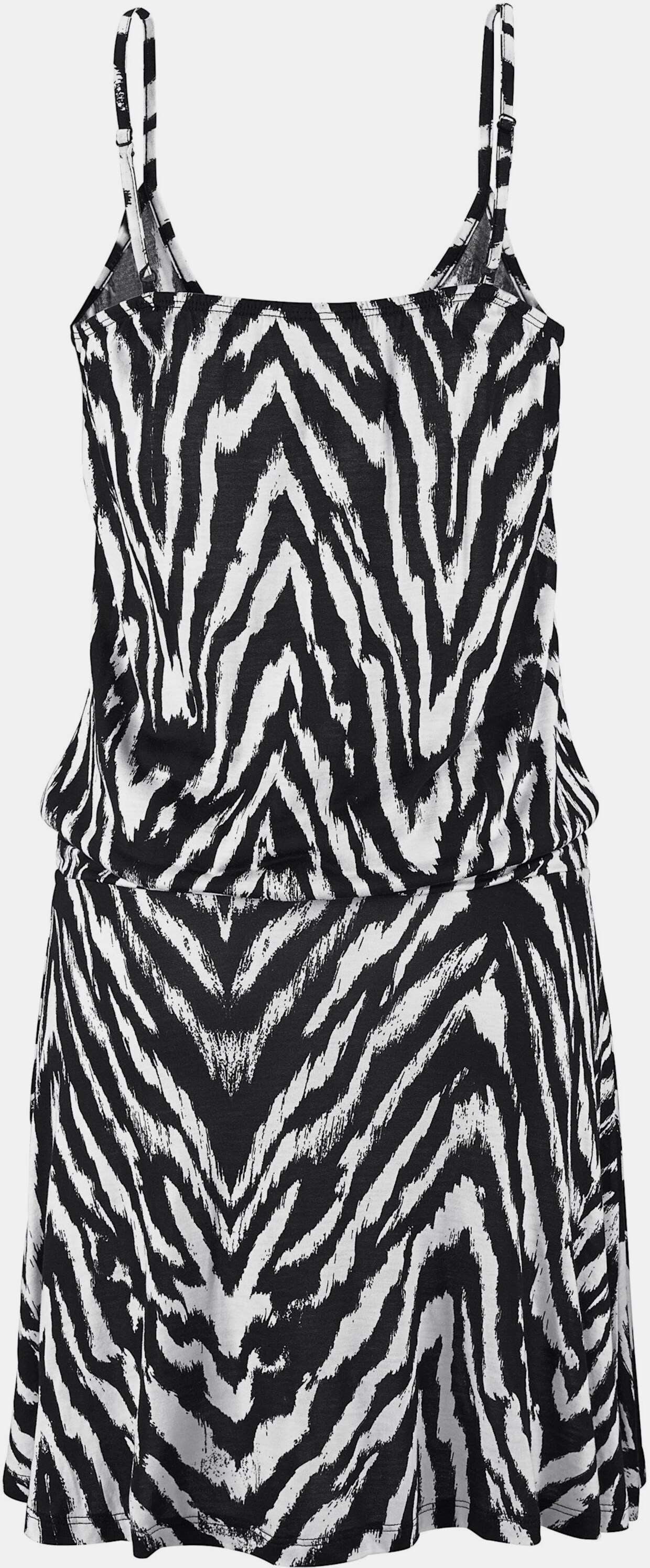 Beachtime Strandkleid - schwarz-weiß-bedruckt