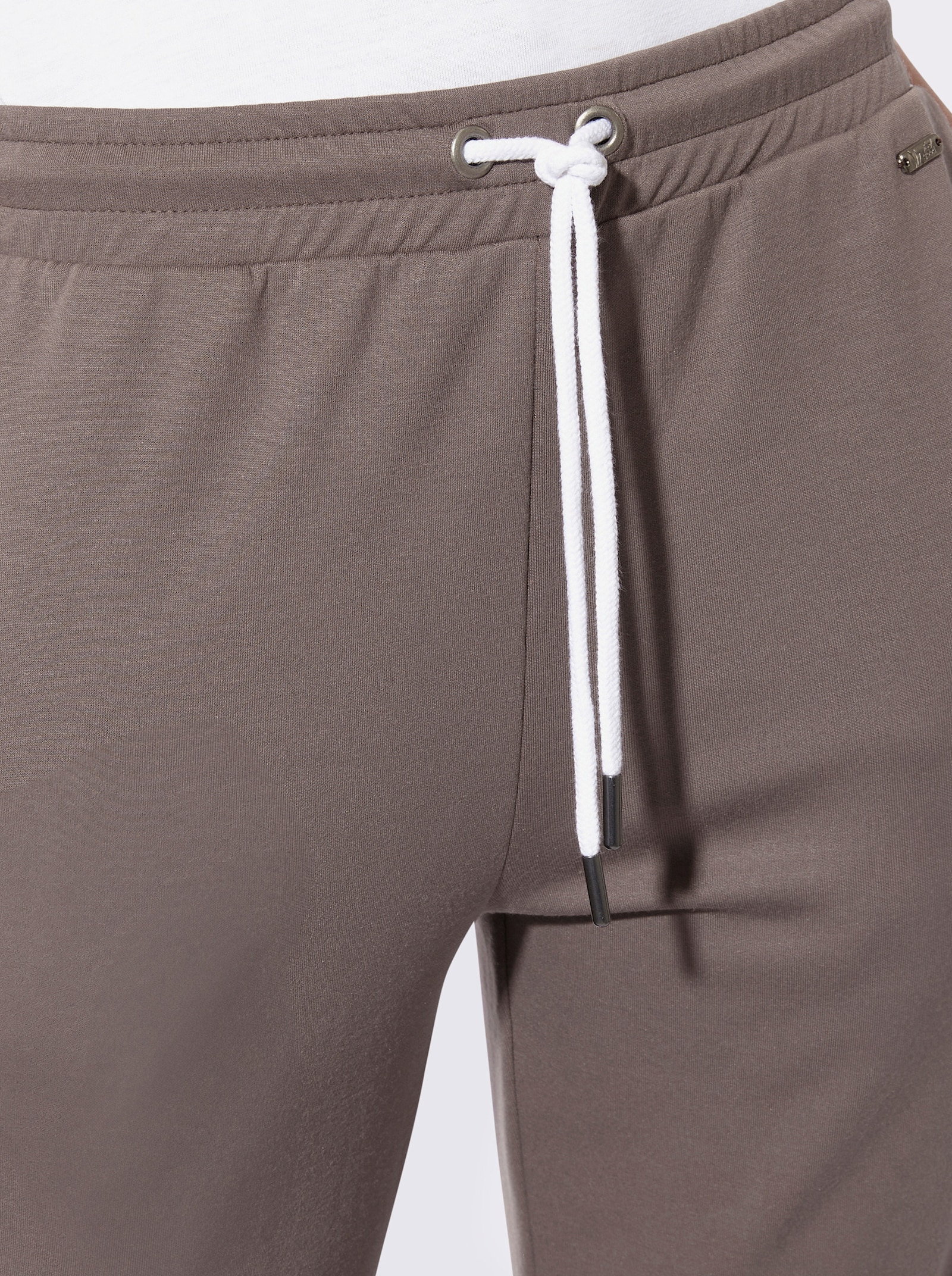 feel good Dehnbund-Hose - dunkeltaupe-ecru