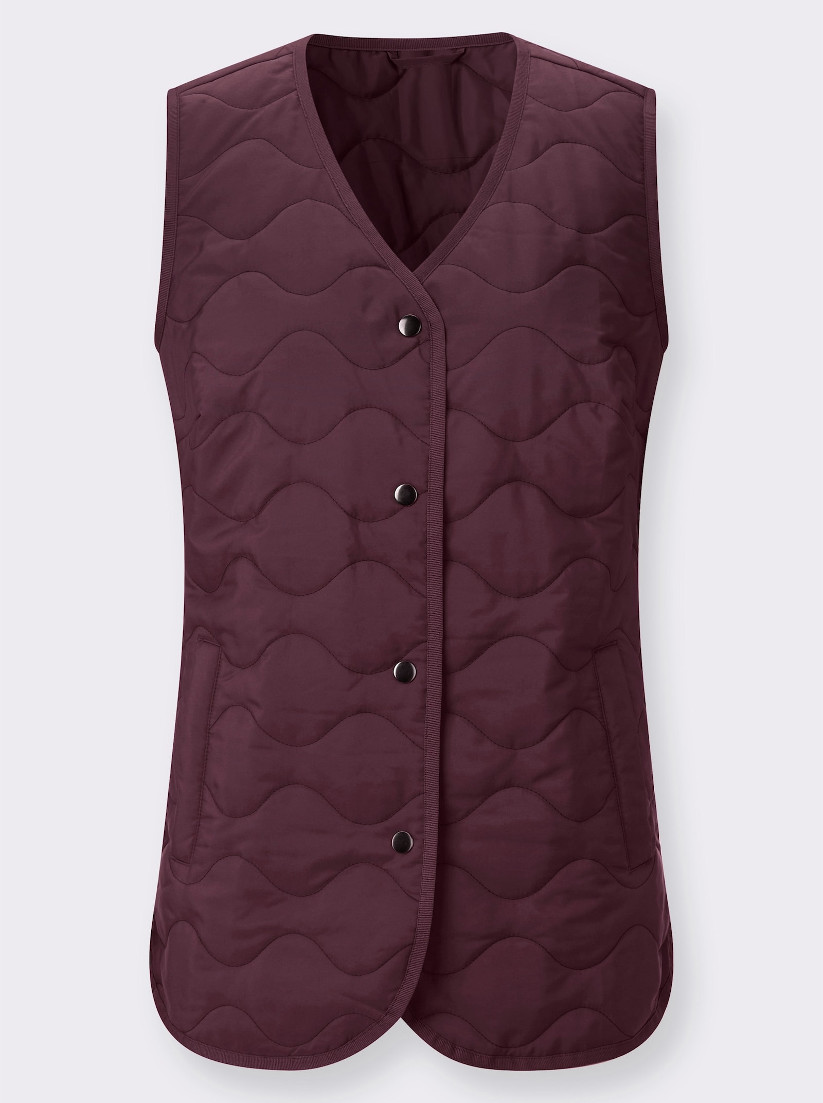 Steppweste mit Wellenmuster - burgund