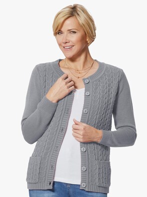 Strickjacke - silbergrau