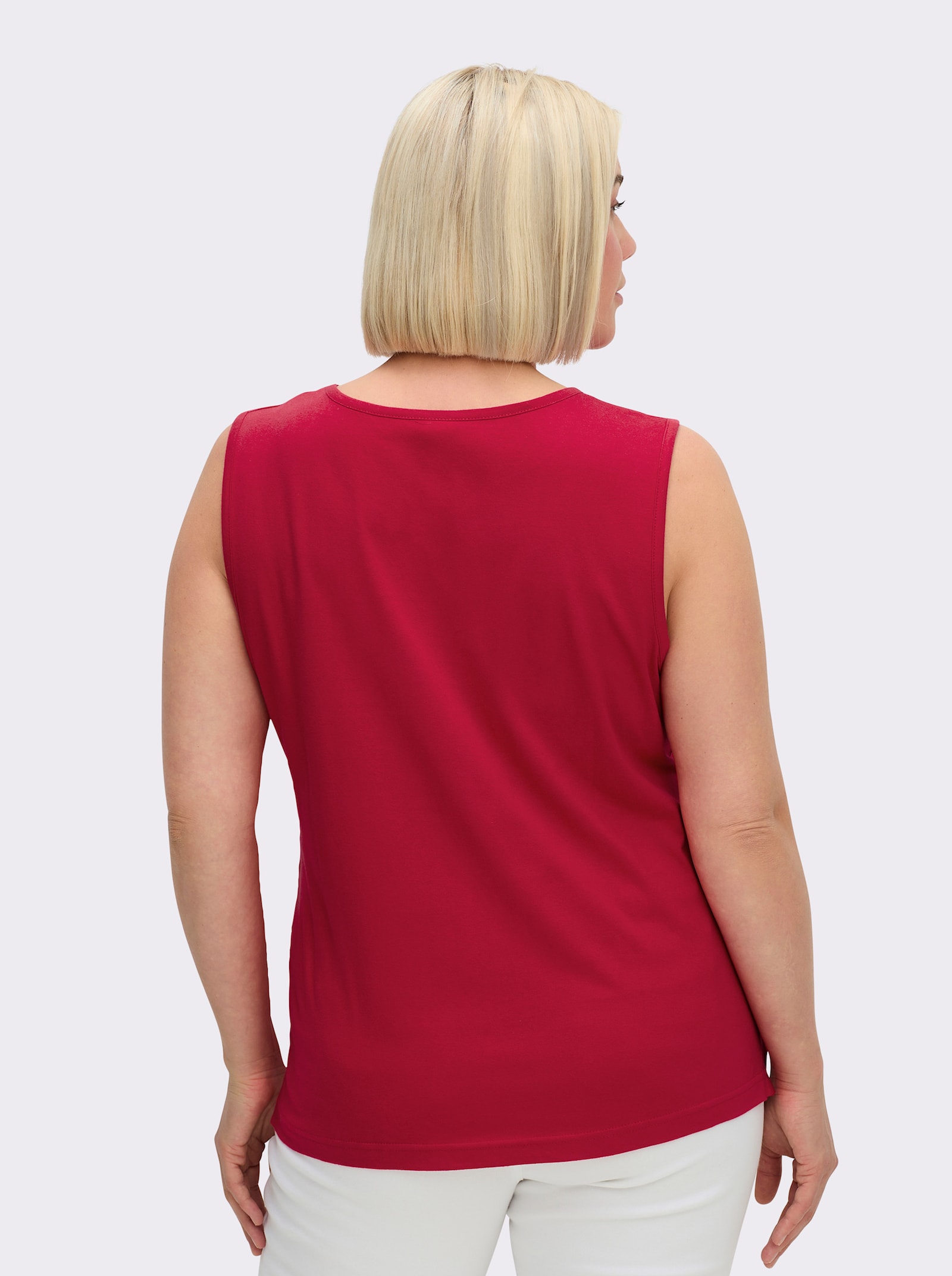 Shirttop mit Seitenschlitzen - rot