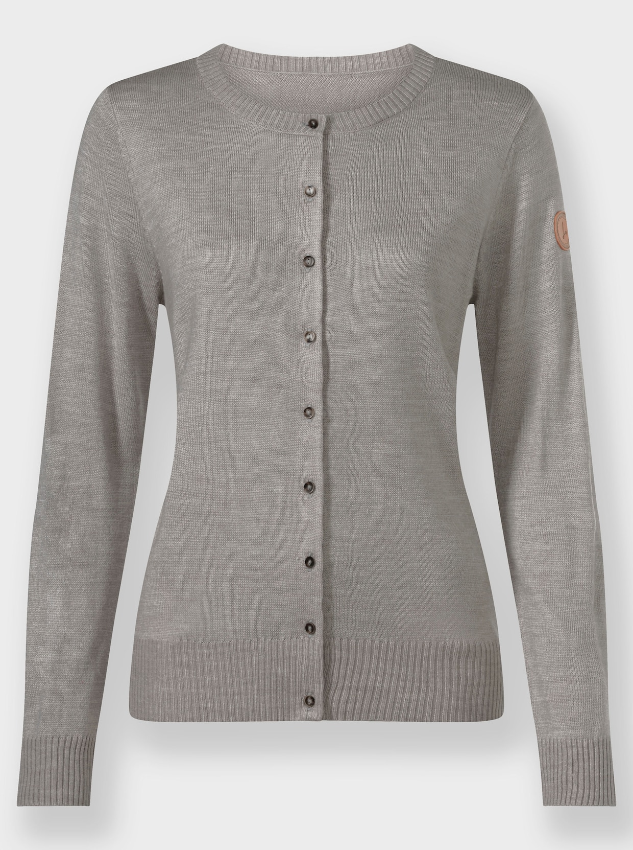 Strickjacke - steingrau-meliert