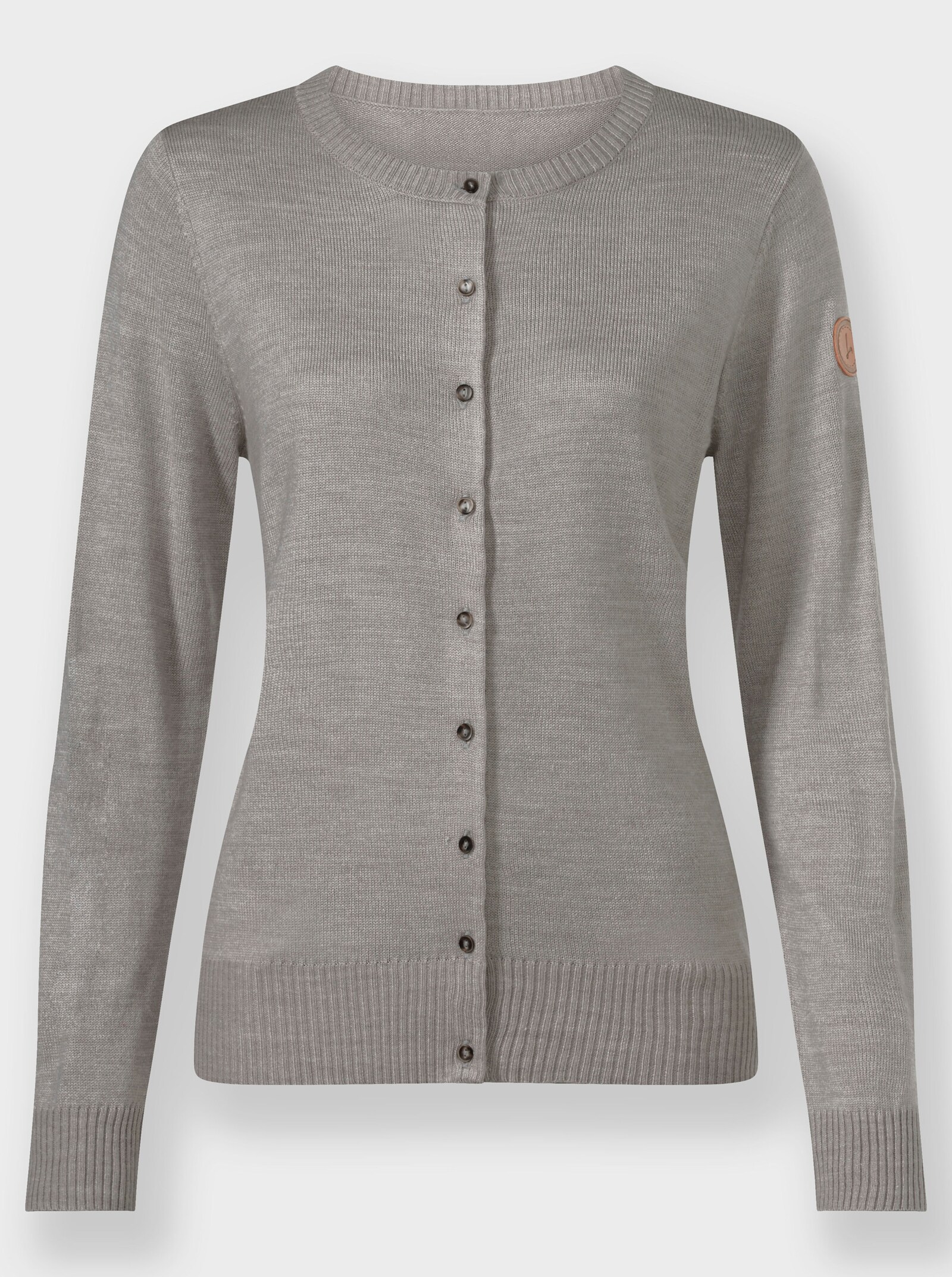 Vest met knopen in hoornlook - steengrijs/gemêleerd